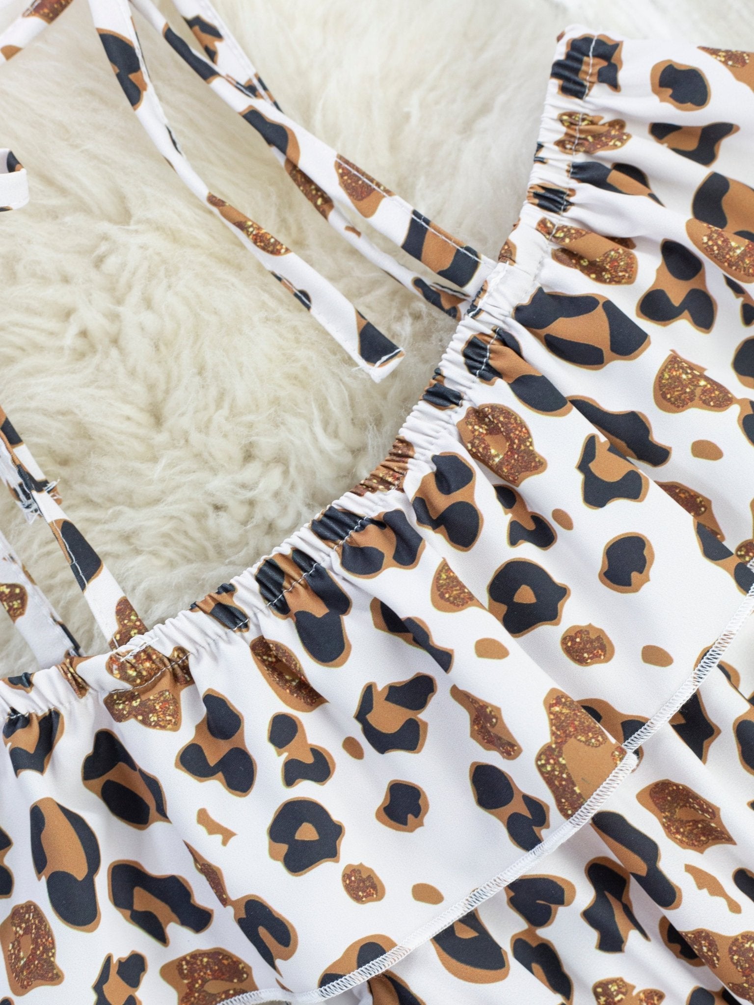 Leopard High - Low Ruffle Jumpsuit - Marie Nicole Clothing