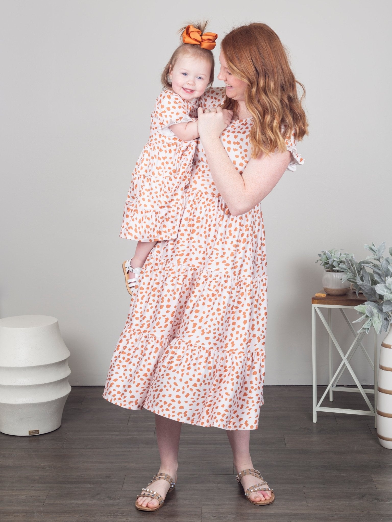Mom & Me Tiered Cheetah Ruffle Dress - Marie Nicole Clothing