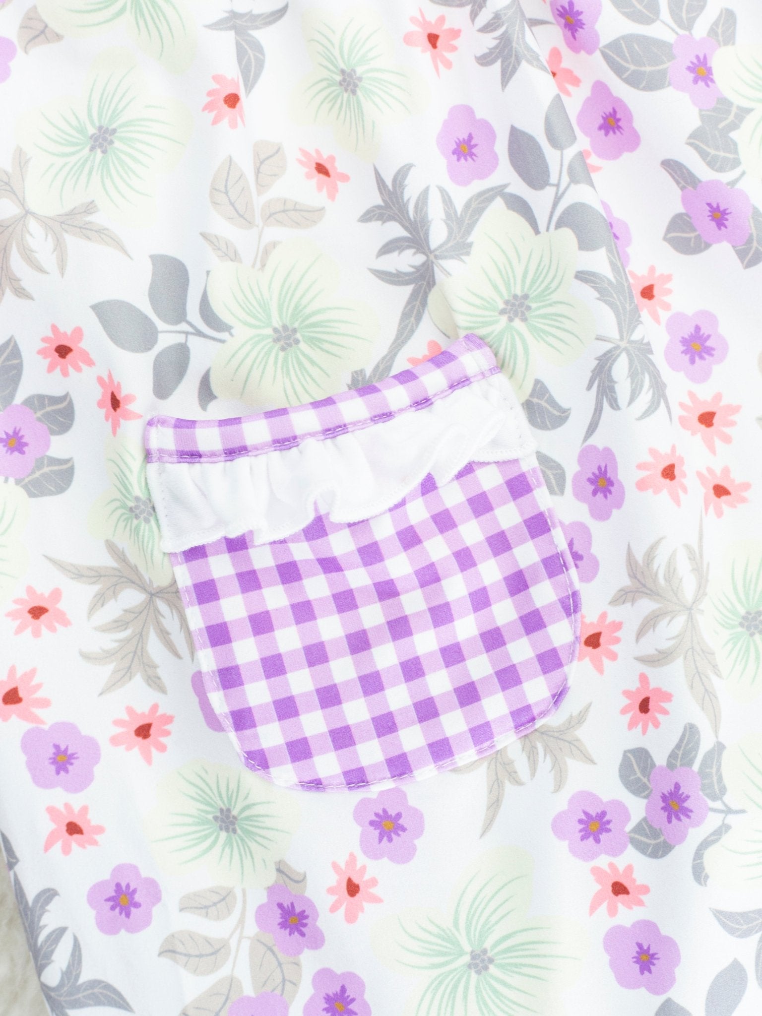 Lavender Floral Vintage Pocket Dress - Marie Nicole Clothing
