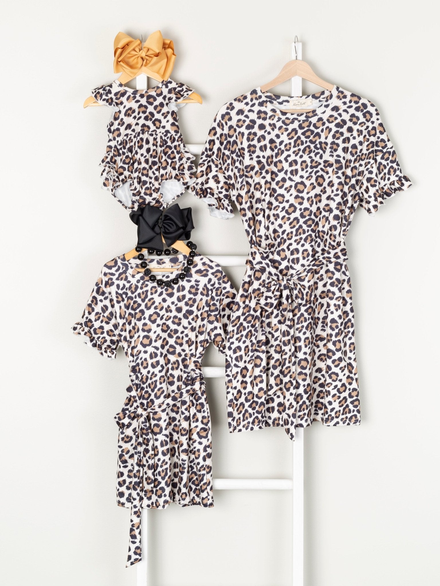 Mom & Me Leopard Tie Dress & Romper - Marie Nicole Clothing