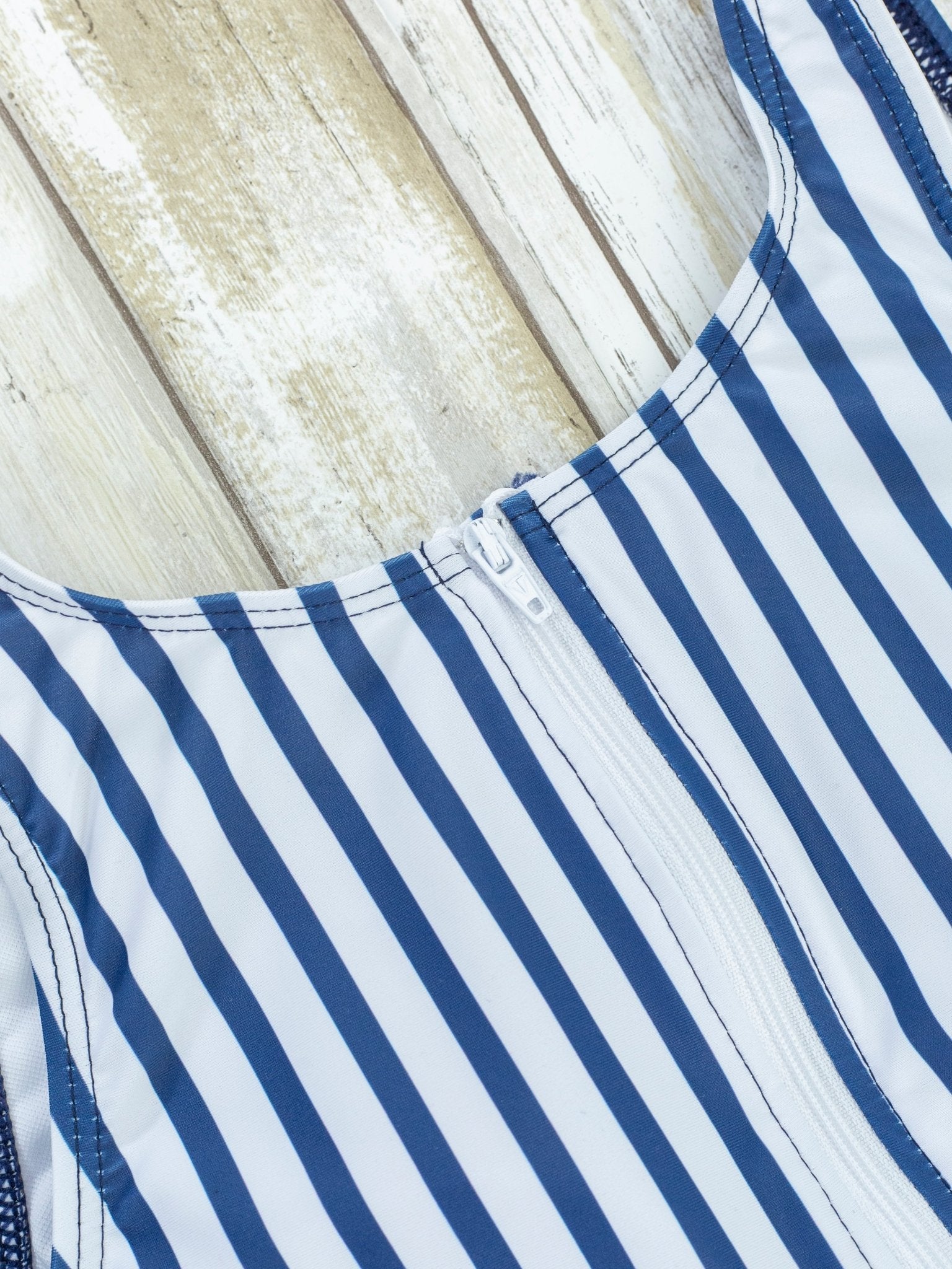 Mom & Me Navy Striped Floral Swimsuits - Marie Nicole Clothing