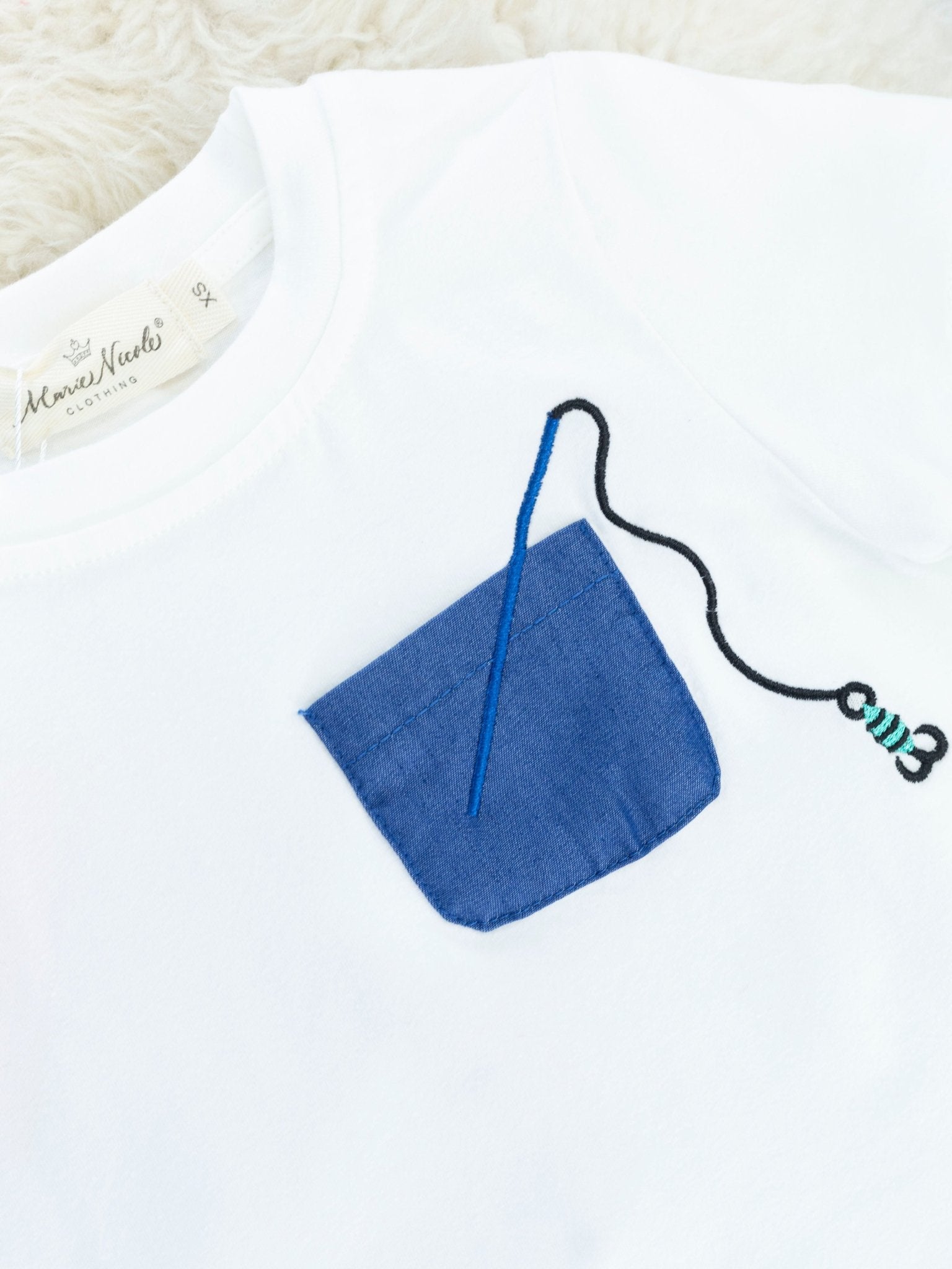 Navy Fish Pocket Outfit - Marie Nicole Clothing