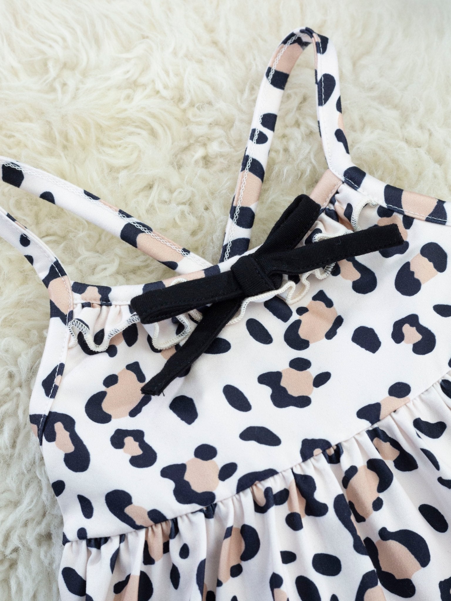 Cream Leopard Ruffle Tank Outfit - Marie Nicole Clothing
