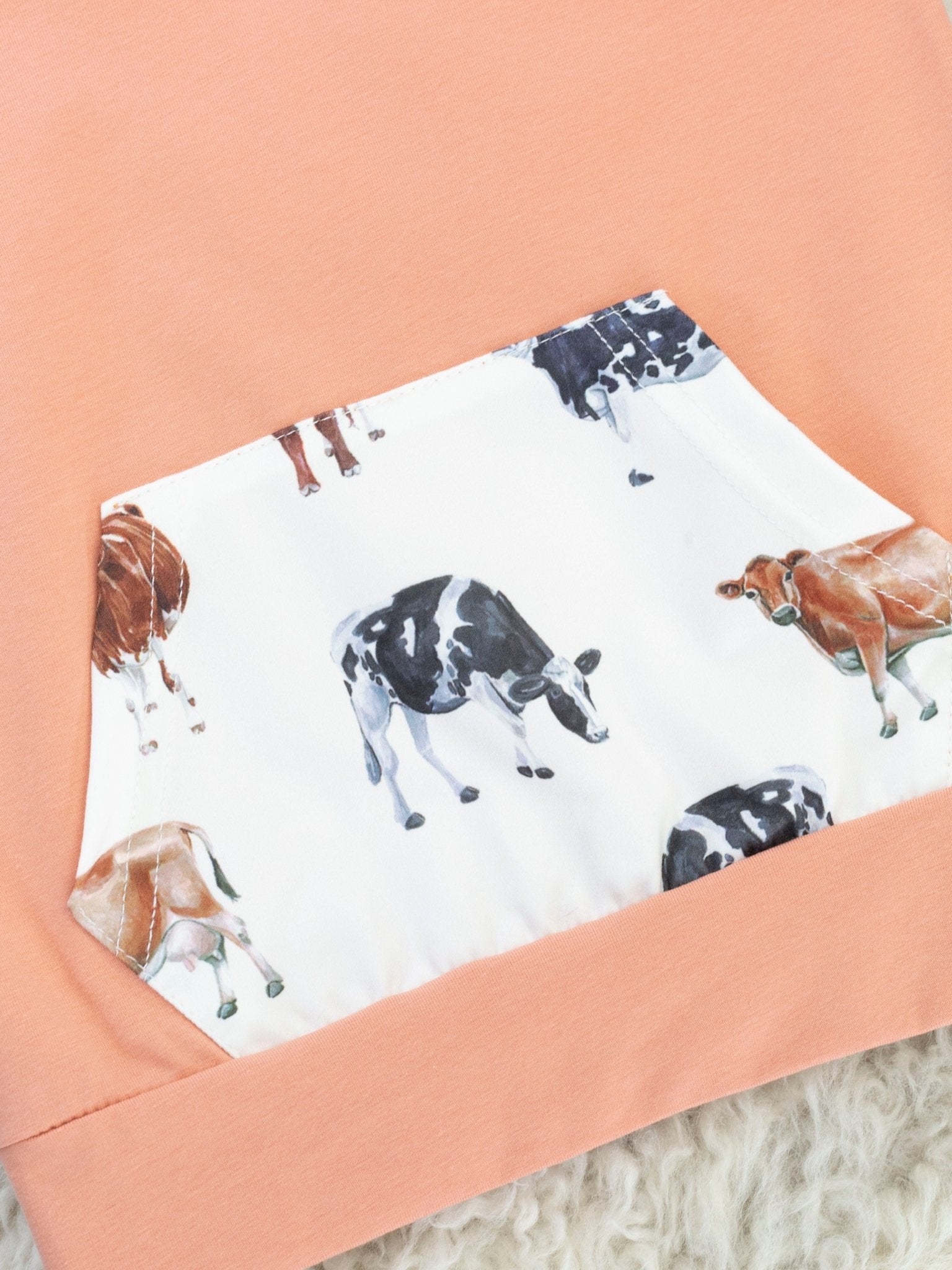Tan Cow Hoodie Outfit - Marie Nicole Clothing