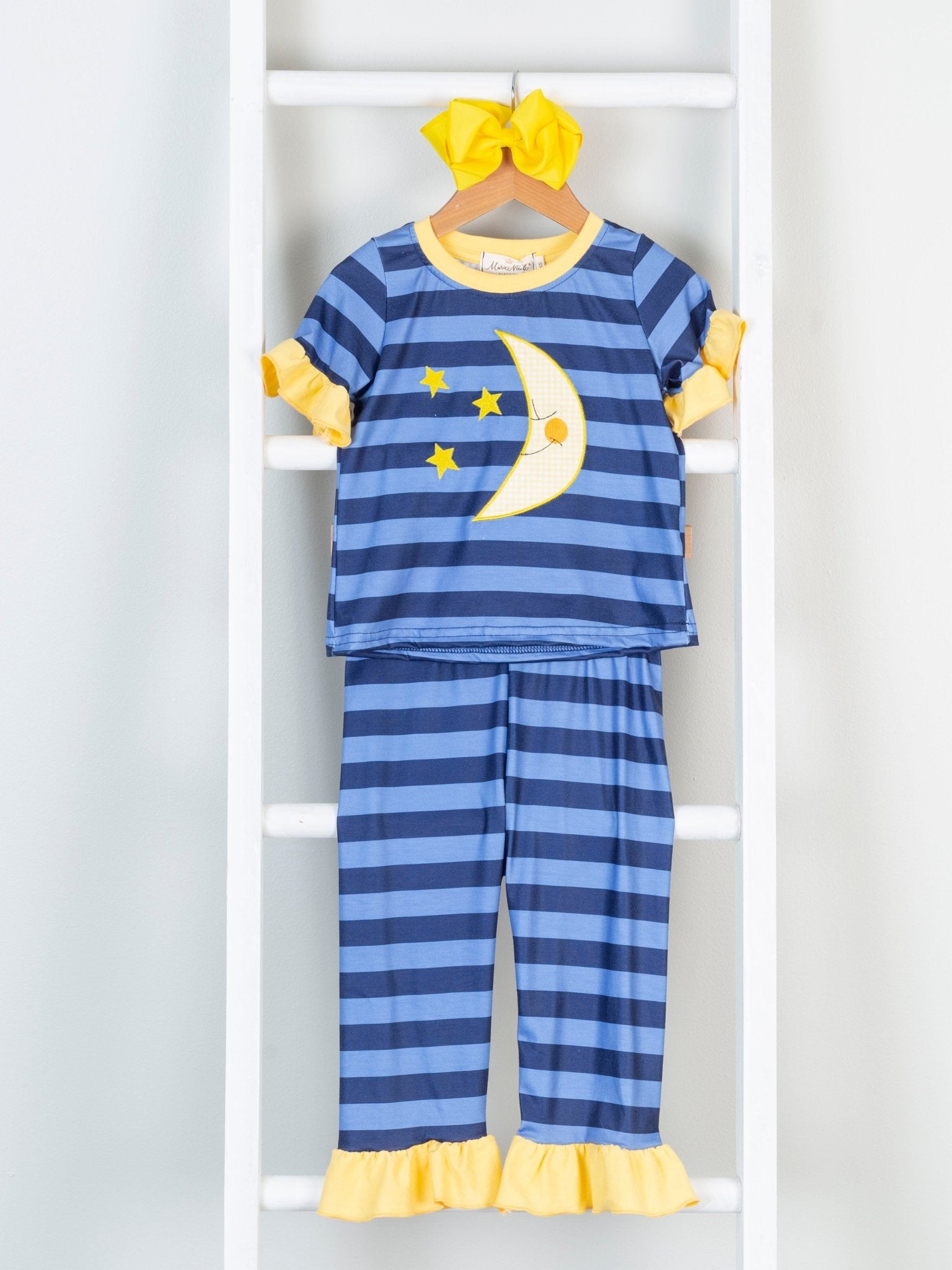Striped Moon Pajamas - Girls & Boys - Marie Nicole Clothing