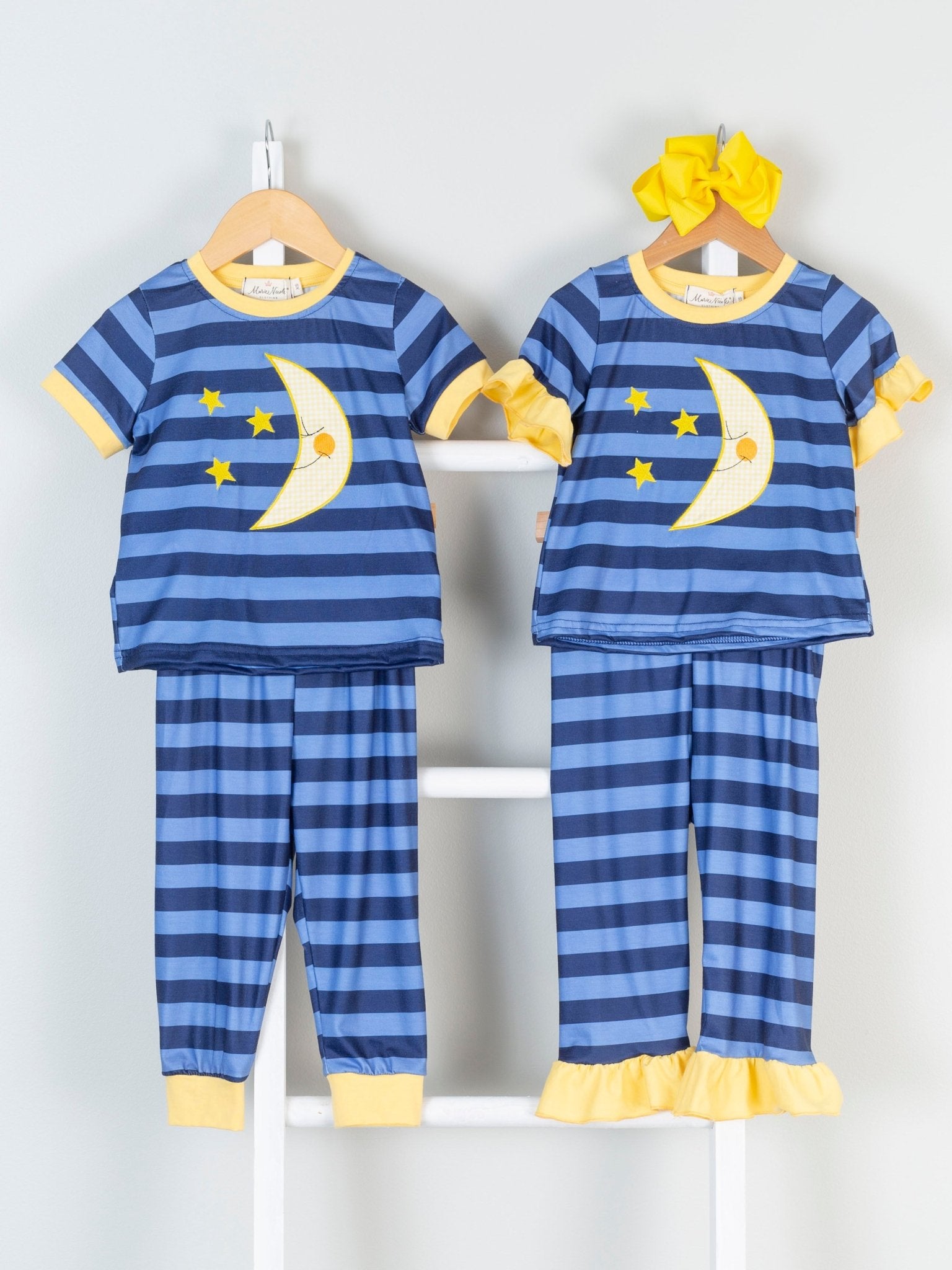 Striped Moon Pajamas - Girls & Boys - Marie Nicole Clothing