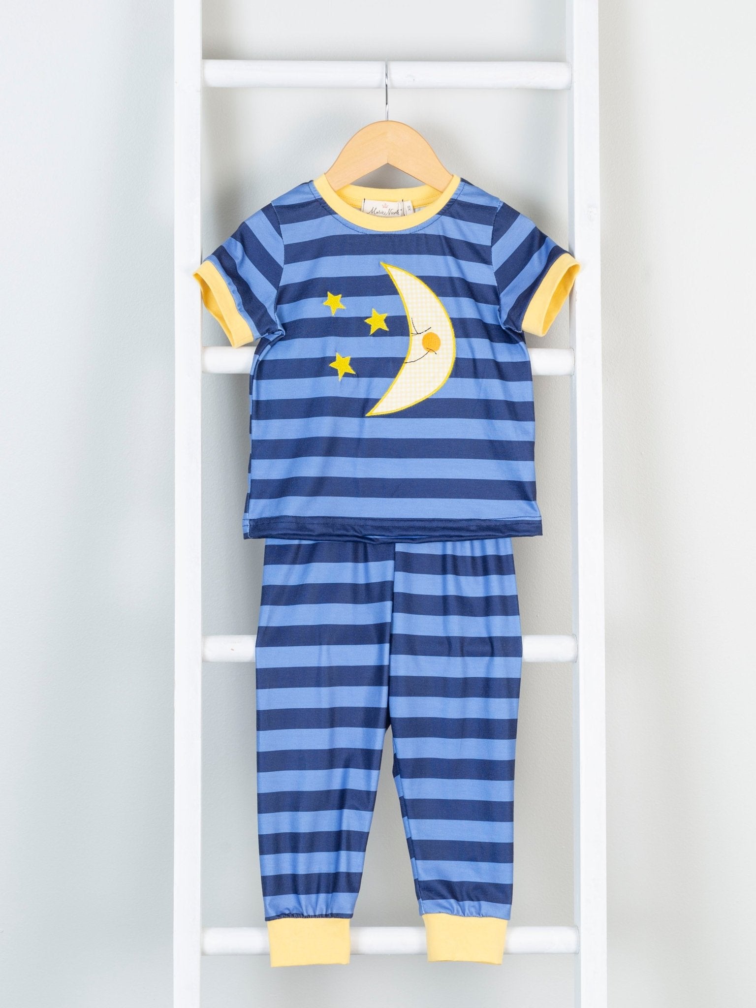 Striped Moon Pajamas - Girls & Boys - Marie Nicole Clothing