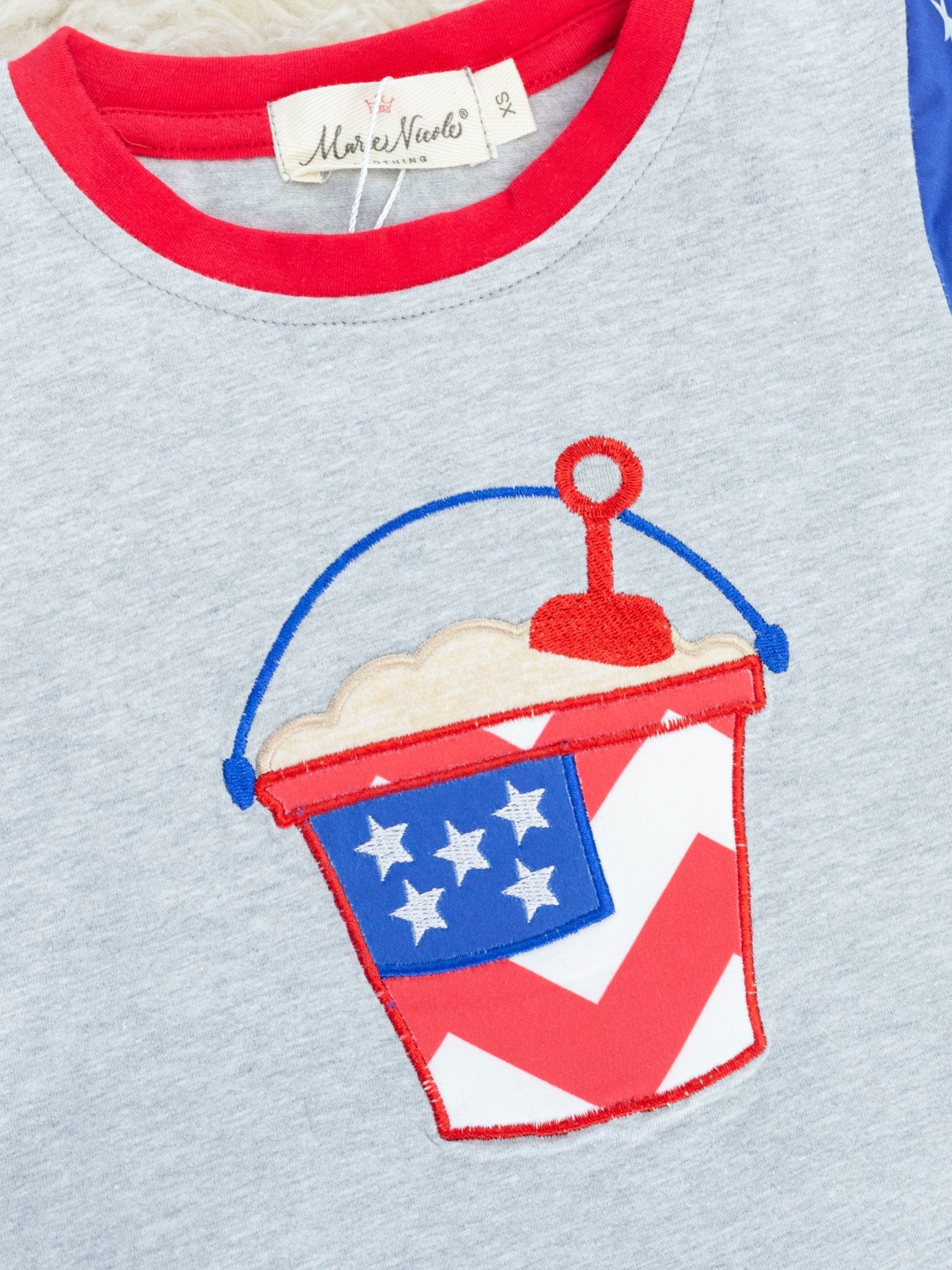 Patriotic Beach Bucket Shirt - Marie Nicole Clothing