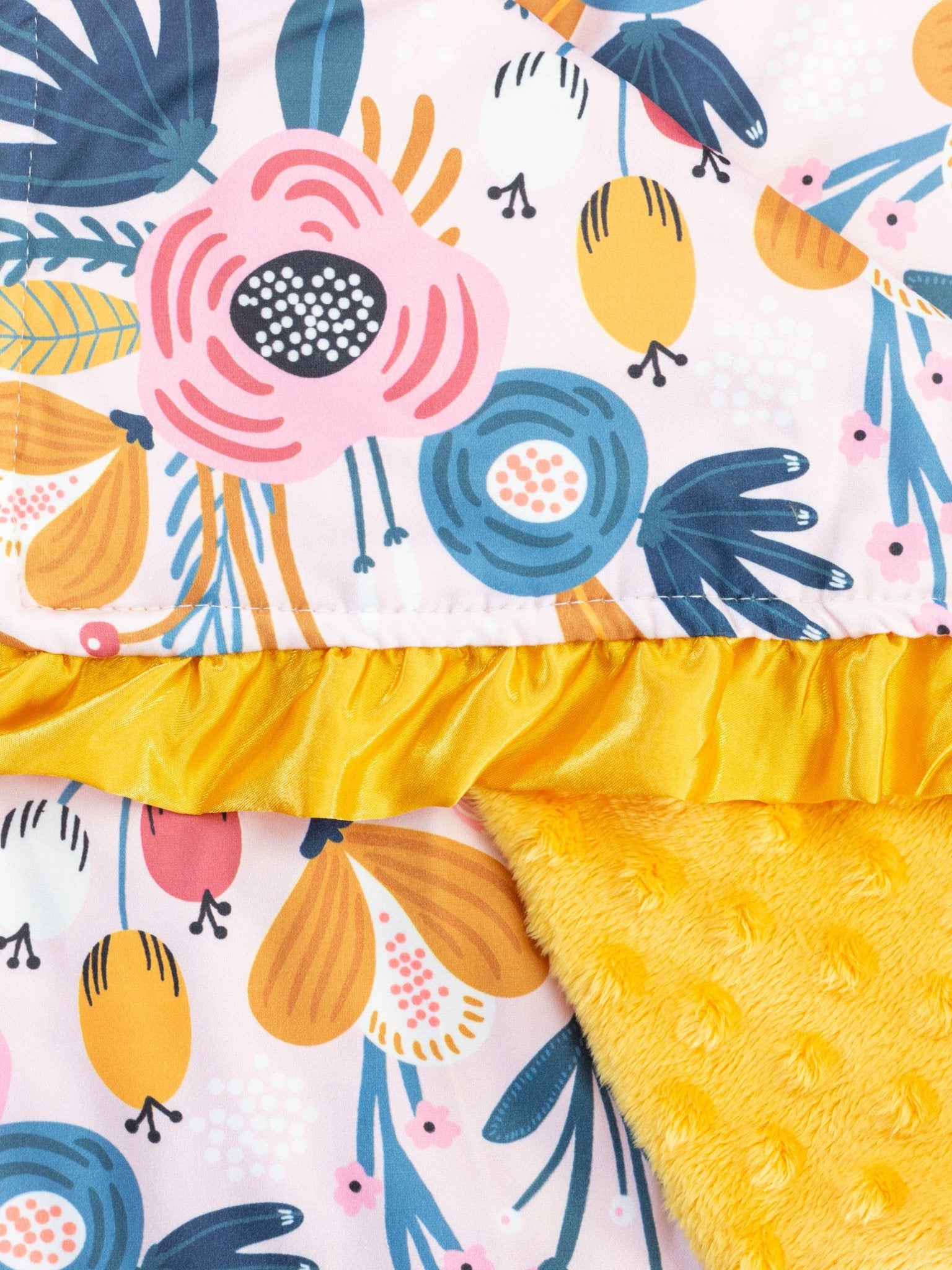 Pink Rose Ruffle Minky Blanket - Marie Nicole Clothing
