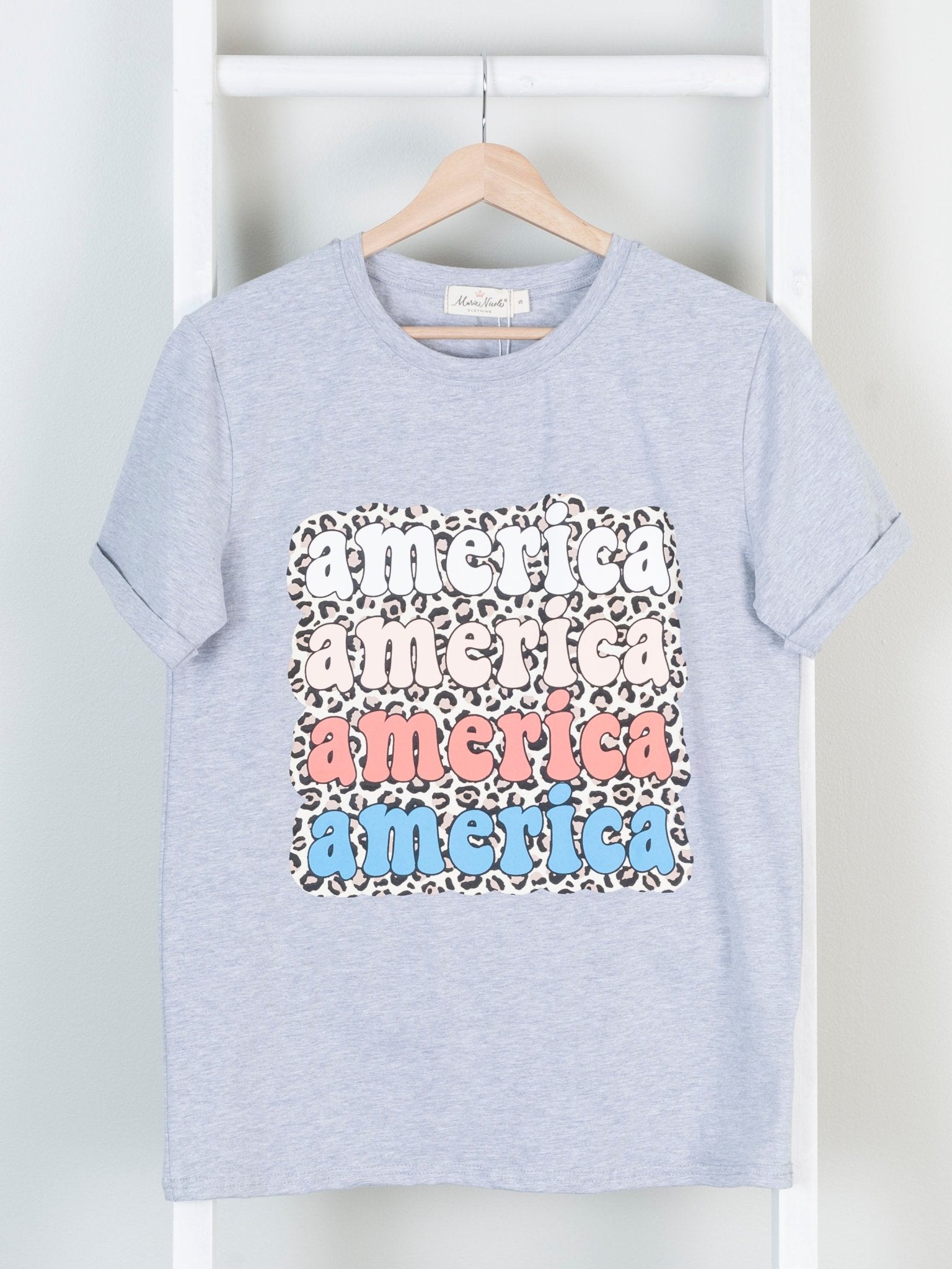Mom & Me Leopard America Shirt - Marie Nicole Clothing