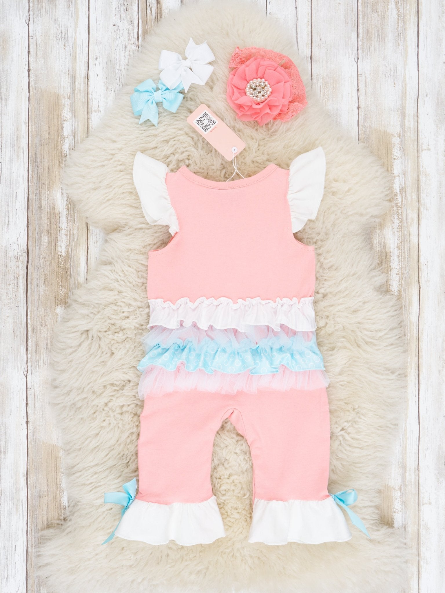 Pink Bird Ruffle Romper - Marie Nicole Clothing