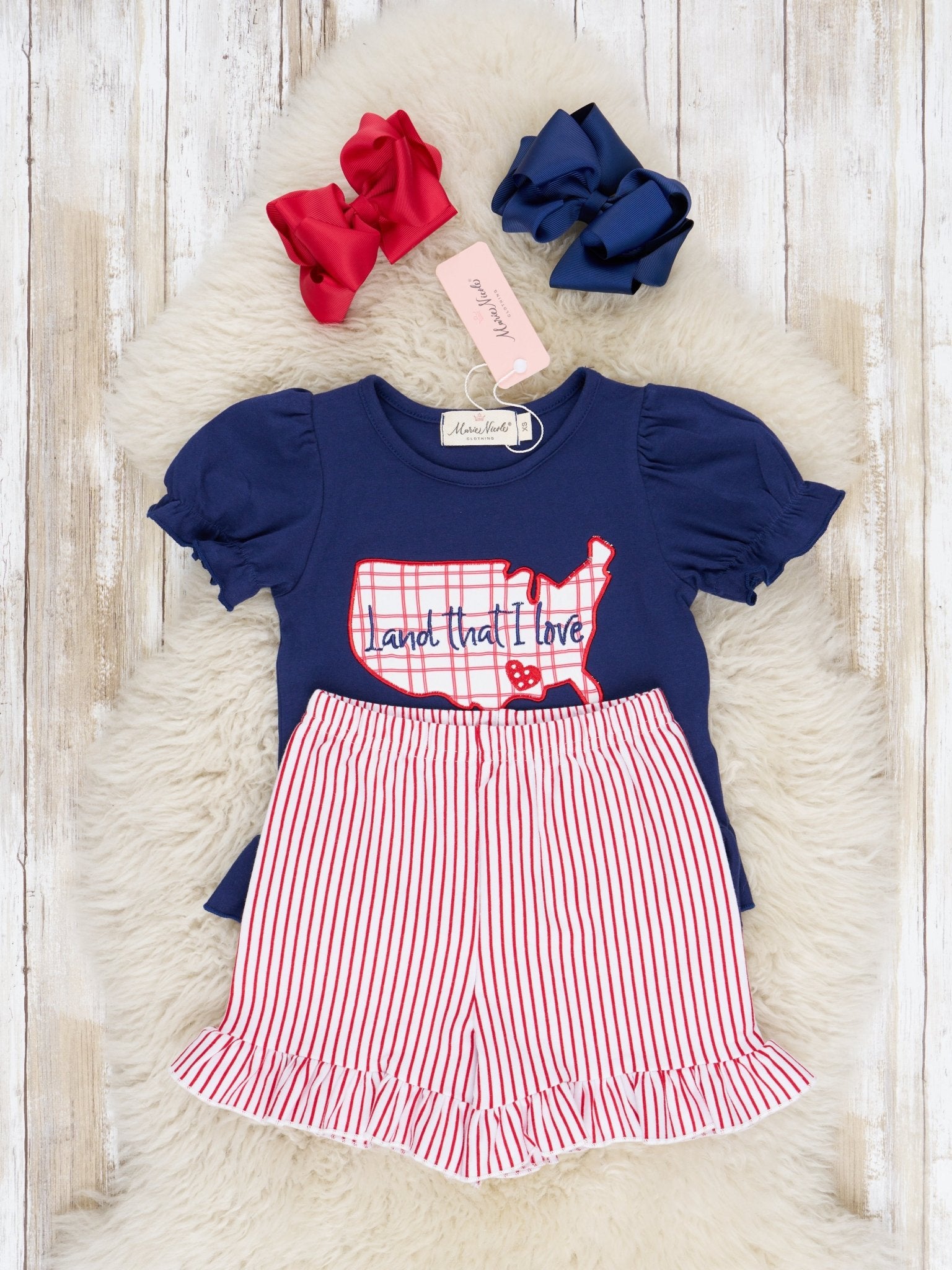 "Land I Love" Ruffle Outfit - Marie Nicole Clothing