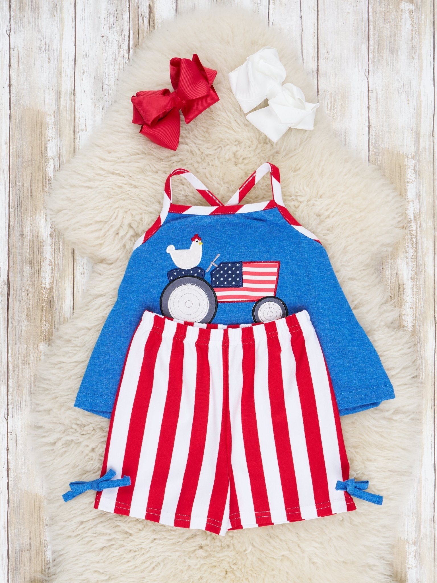 Patriotic Chicken Tractor Outfit - Marie Nicole Clothing