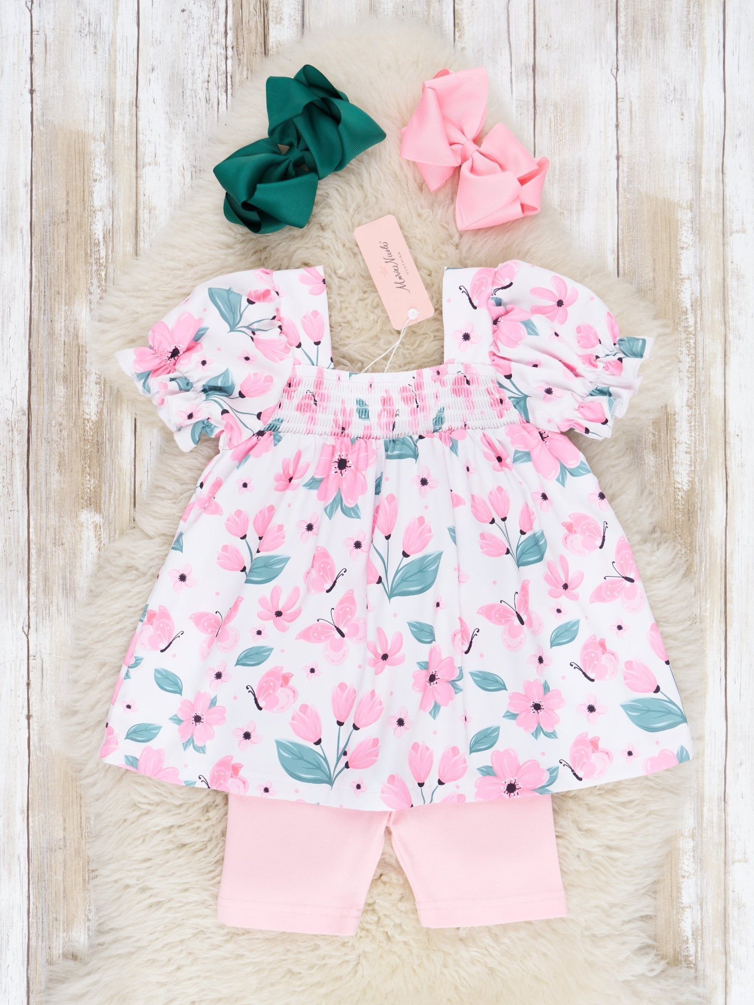 Pink Daffodil Ruffle Outfit - Marie Nicole Clothing