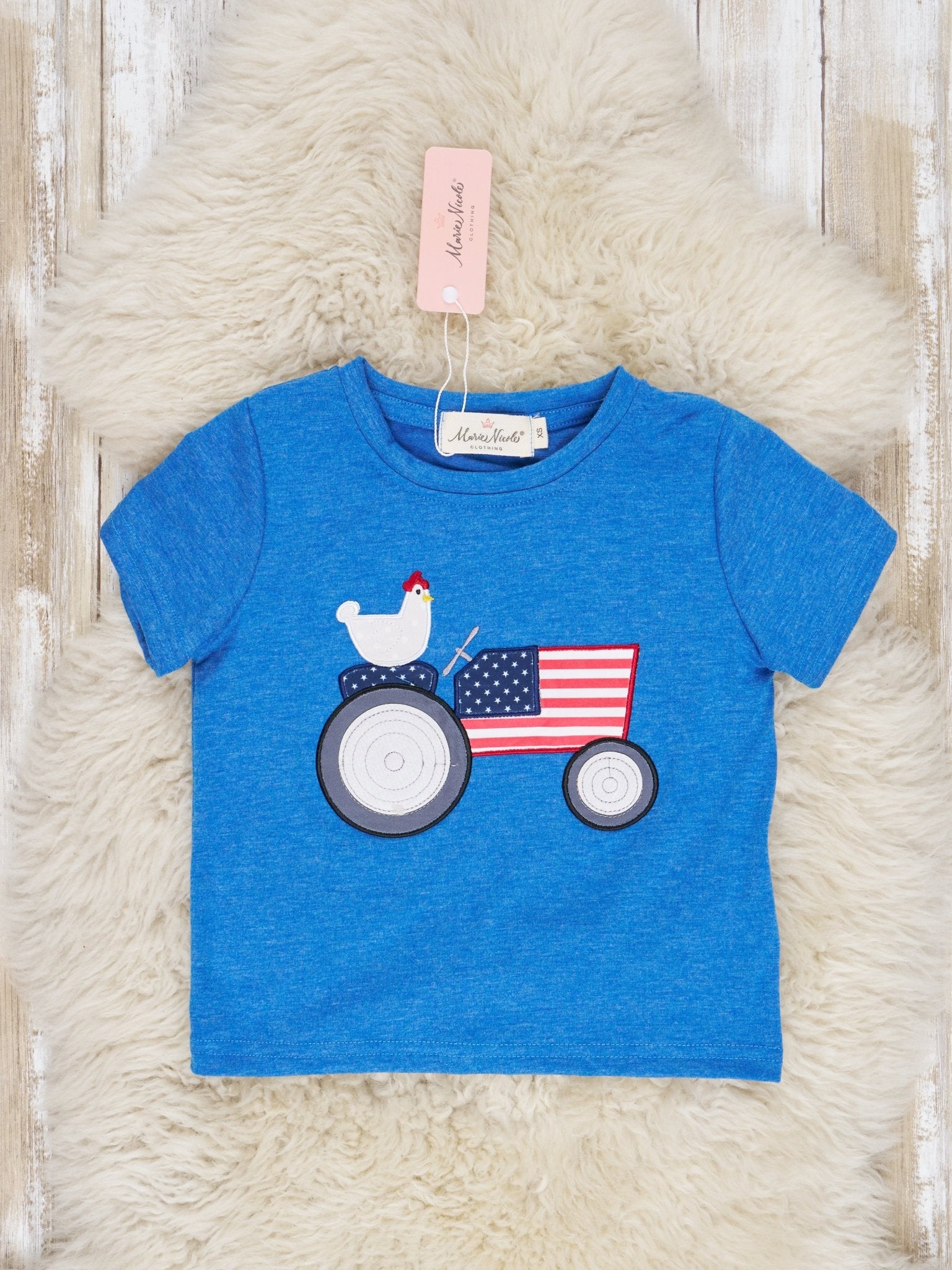 Patriotic Chicken Tractor Shirt - Marie Nicole Clothing