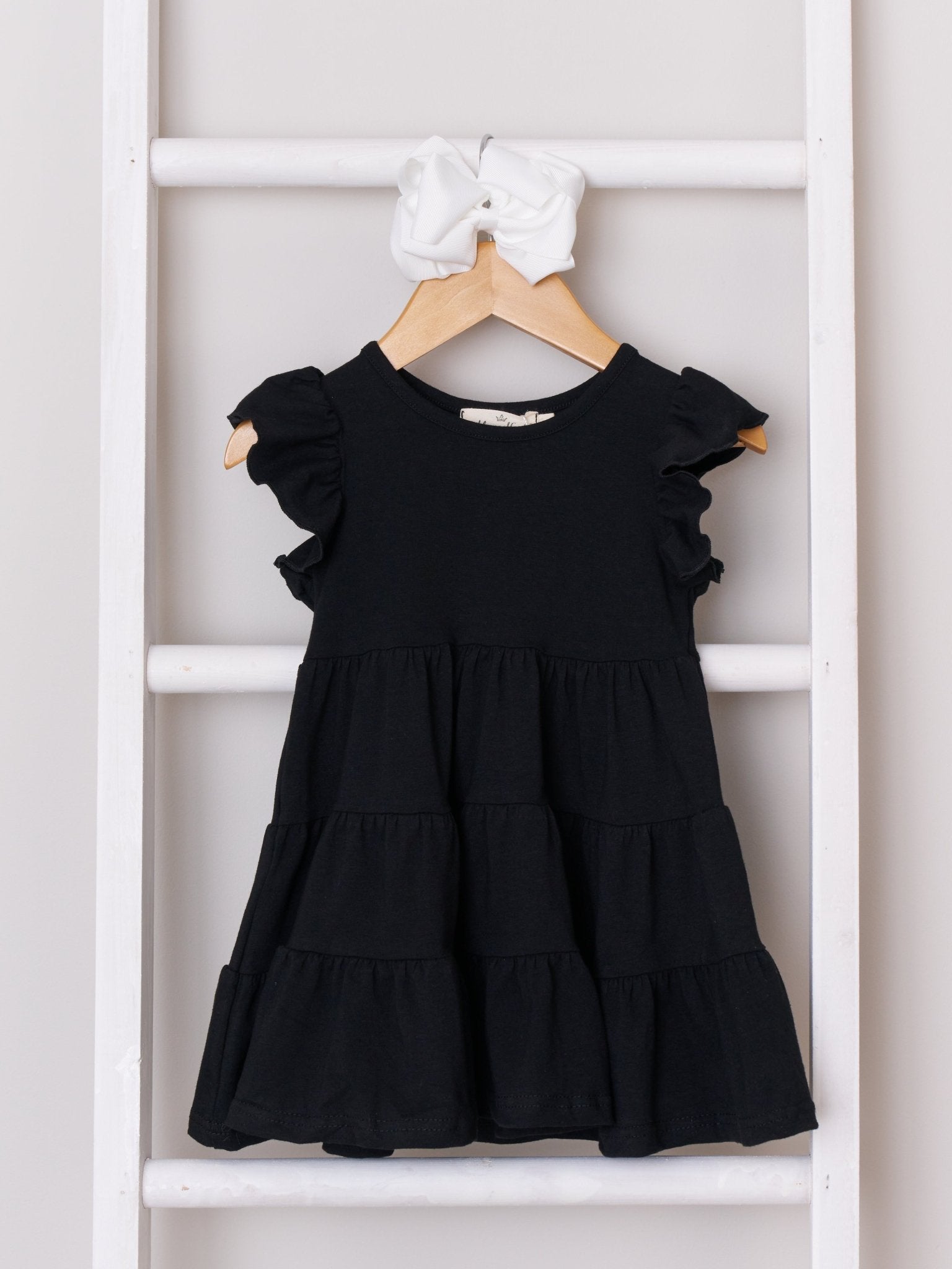 Mom & Me Black Tiered Ruffle Dress - Marie Nicole Clothing