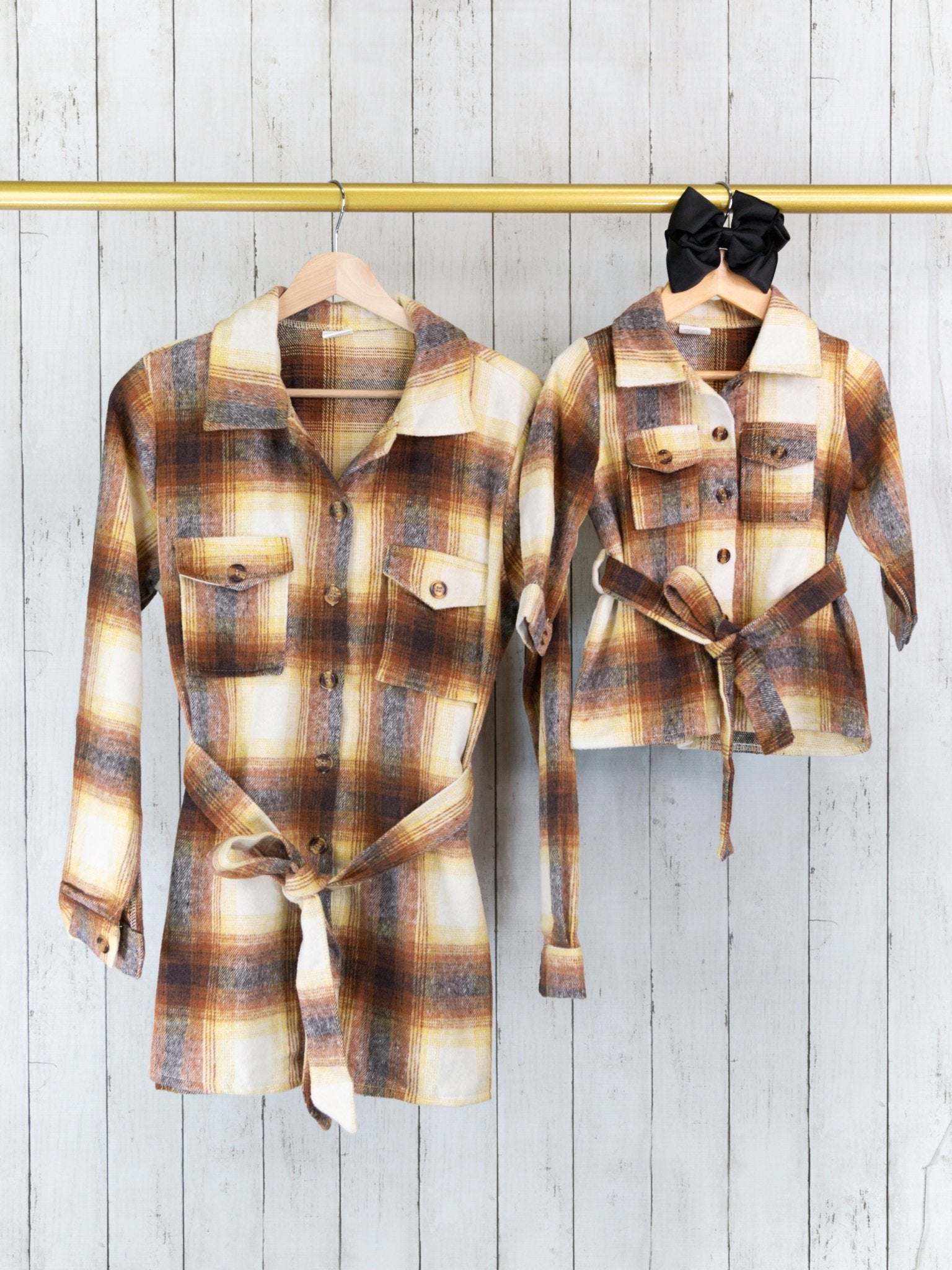 Mom & Me Yellow Plaid Shacket - Marie Nicole Clothing