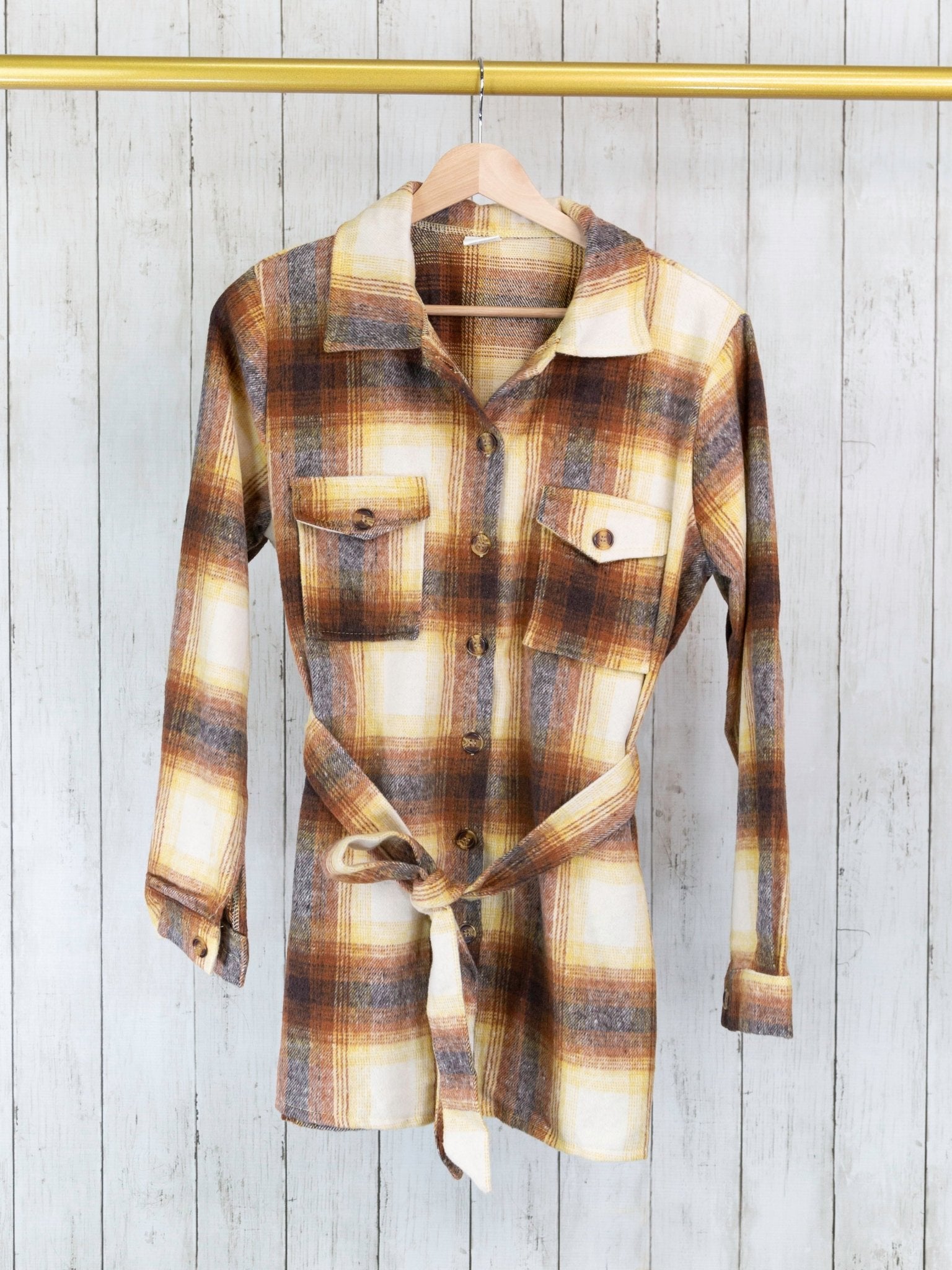Mom & Me Yellow Plaid Shacket - Marie Nicole Clothing