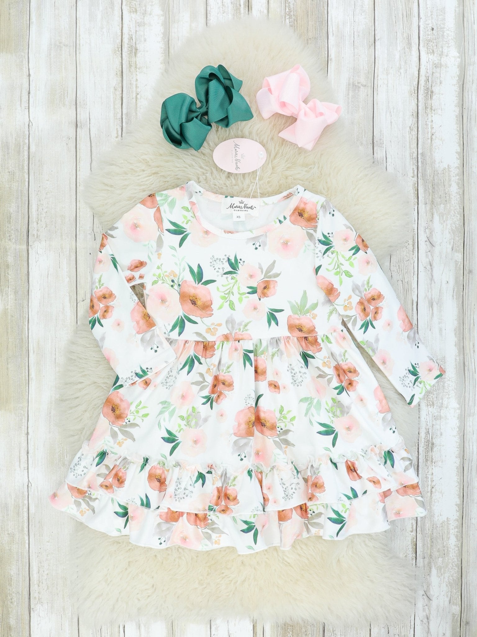 Soft Fall Ruffle Dress - Marie Nicole Clothing