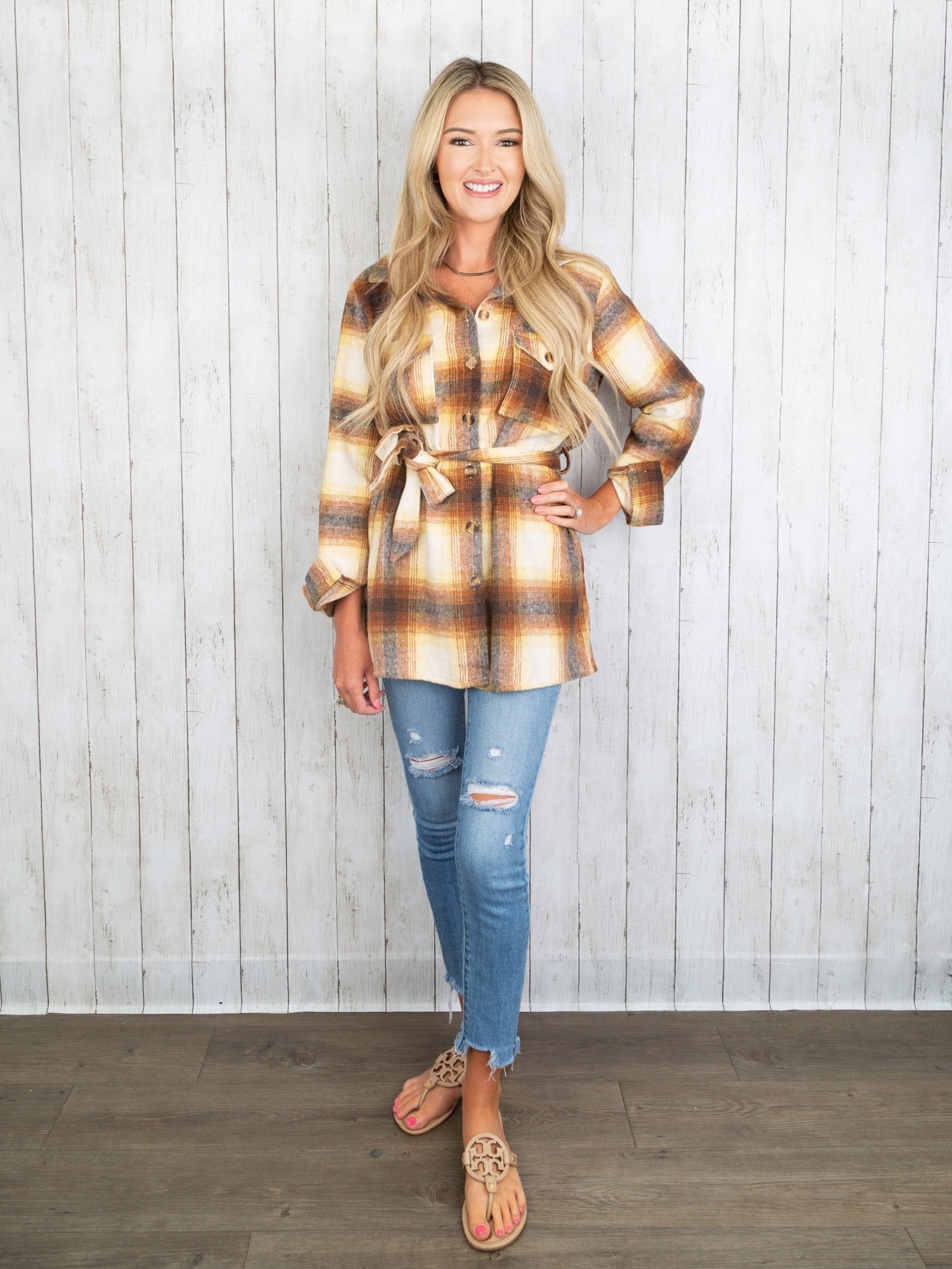 Mom & Me Yellow Plaid Shacket - Marie Nicole Clothing