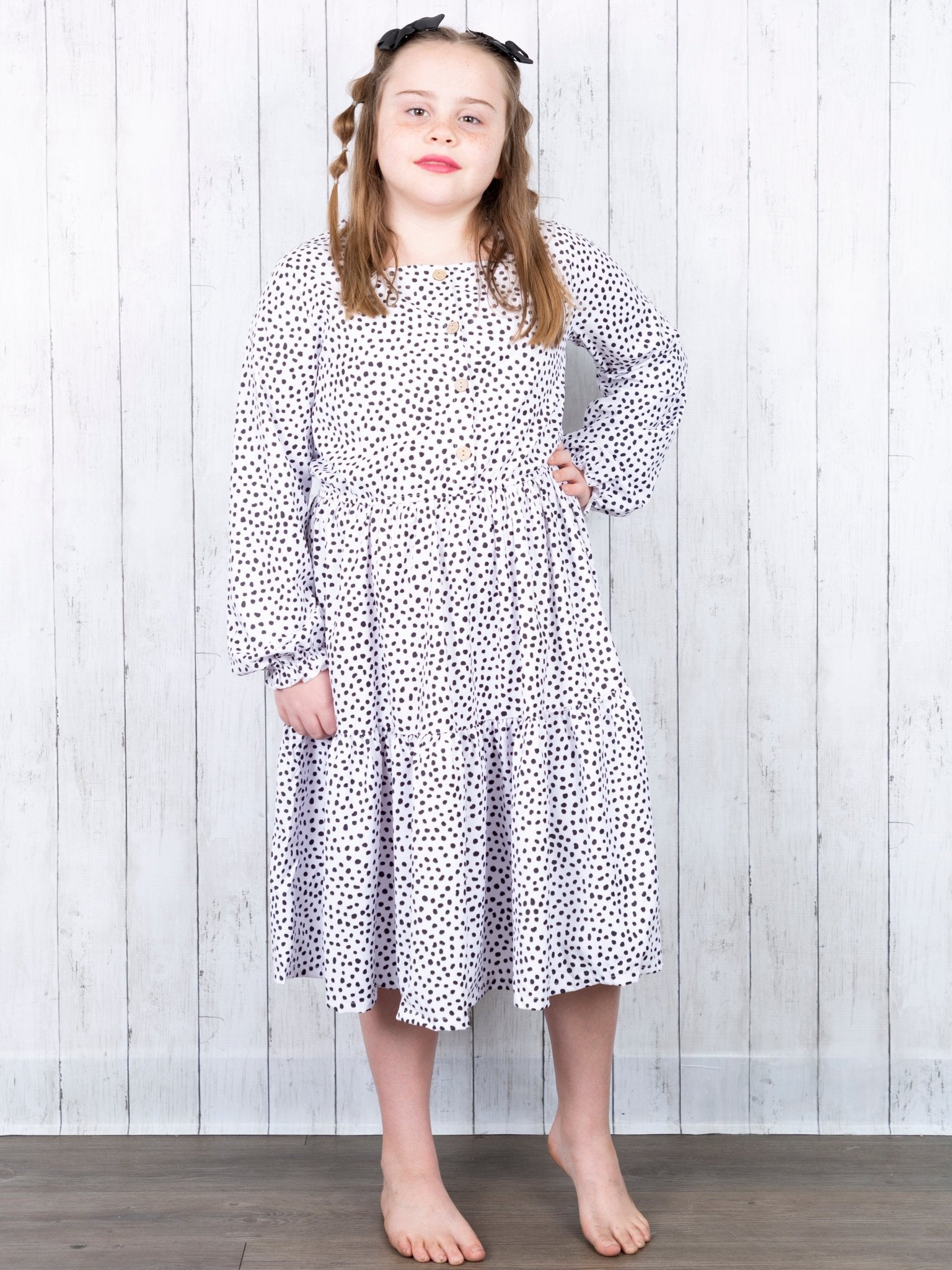 Pre - Teen Dalmatian Tiered Dress - Marie Nicole Clothing