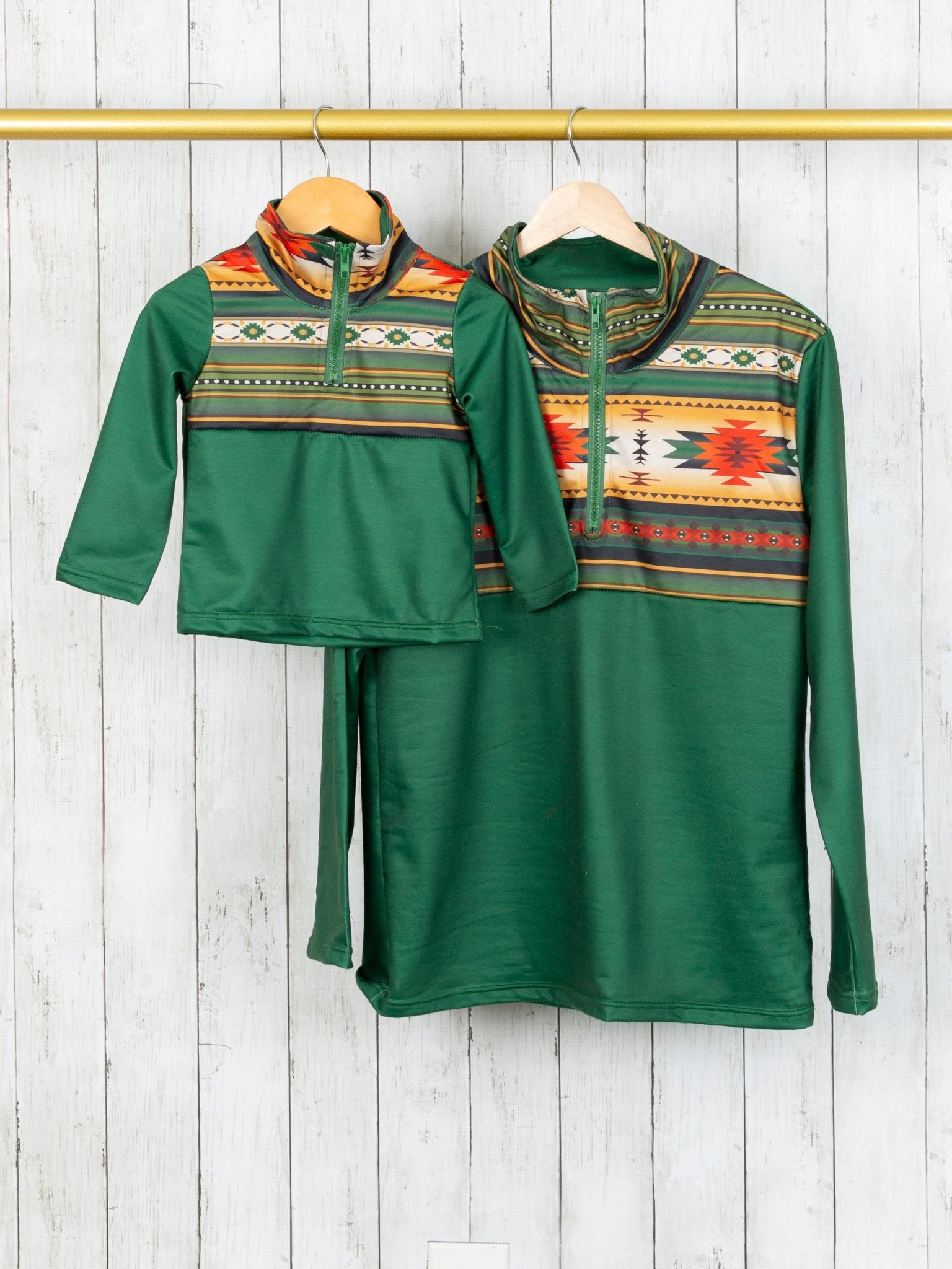 Mom & Me Green Western Long Sleeve - Marie Nicole Clothing