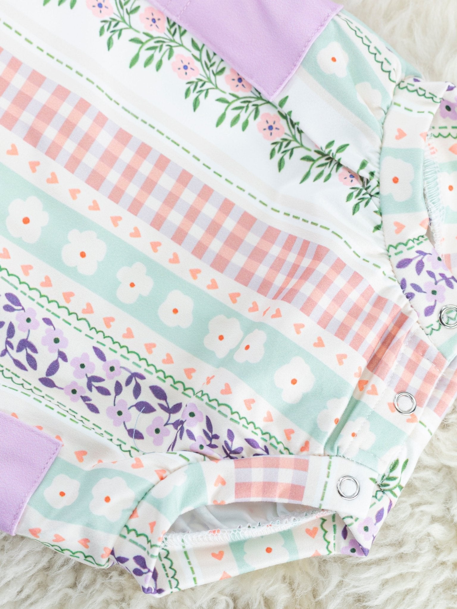 Lavender & Mint Spring Striped Pocket Romper - Marie Nicole Clothing