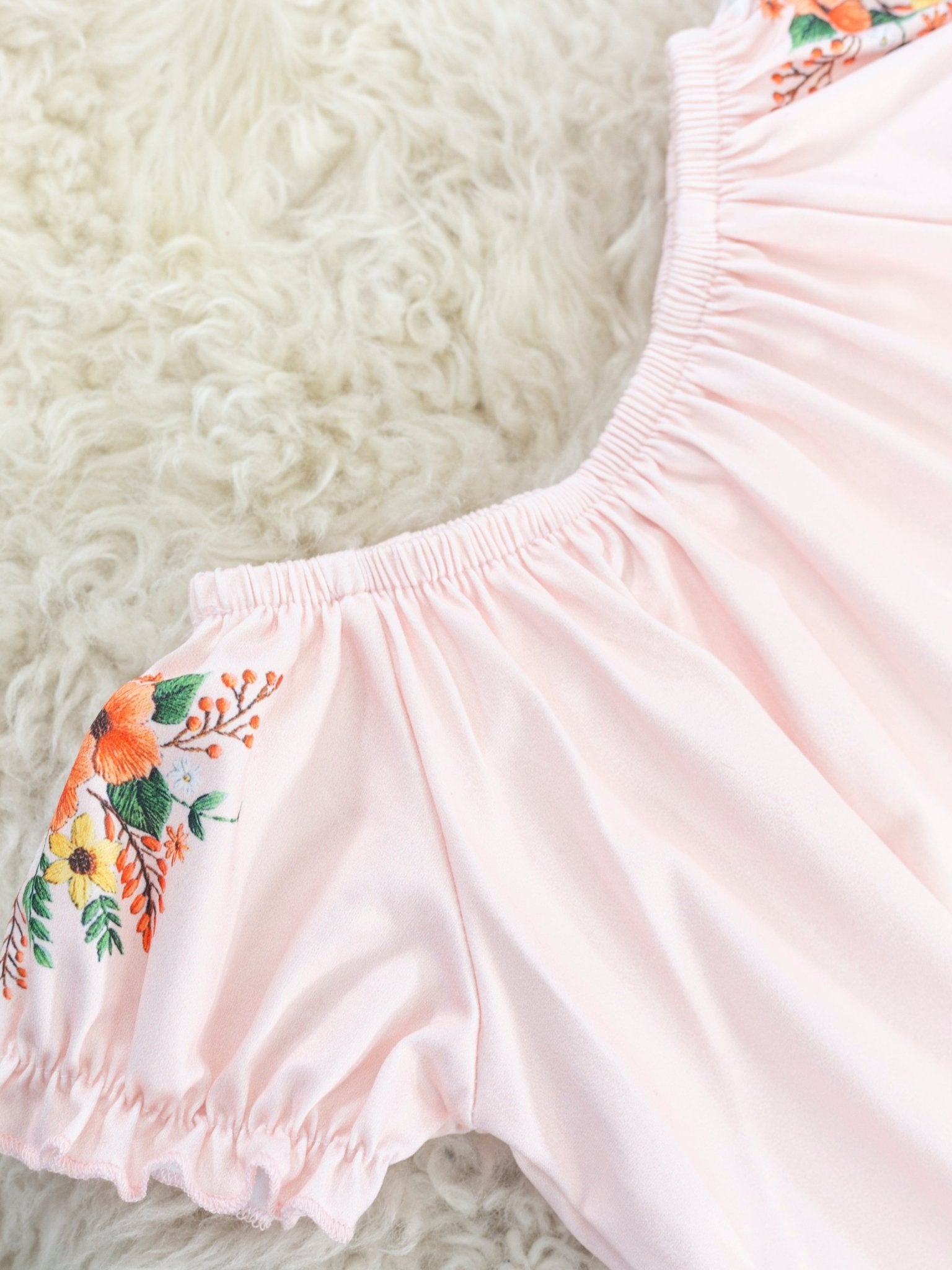 Pink Floral Ruffle Romper - Marie Nicole Clothing