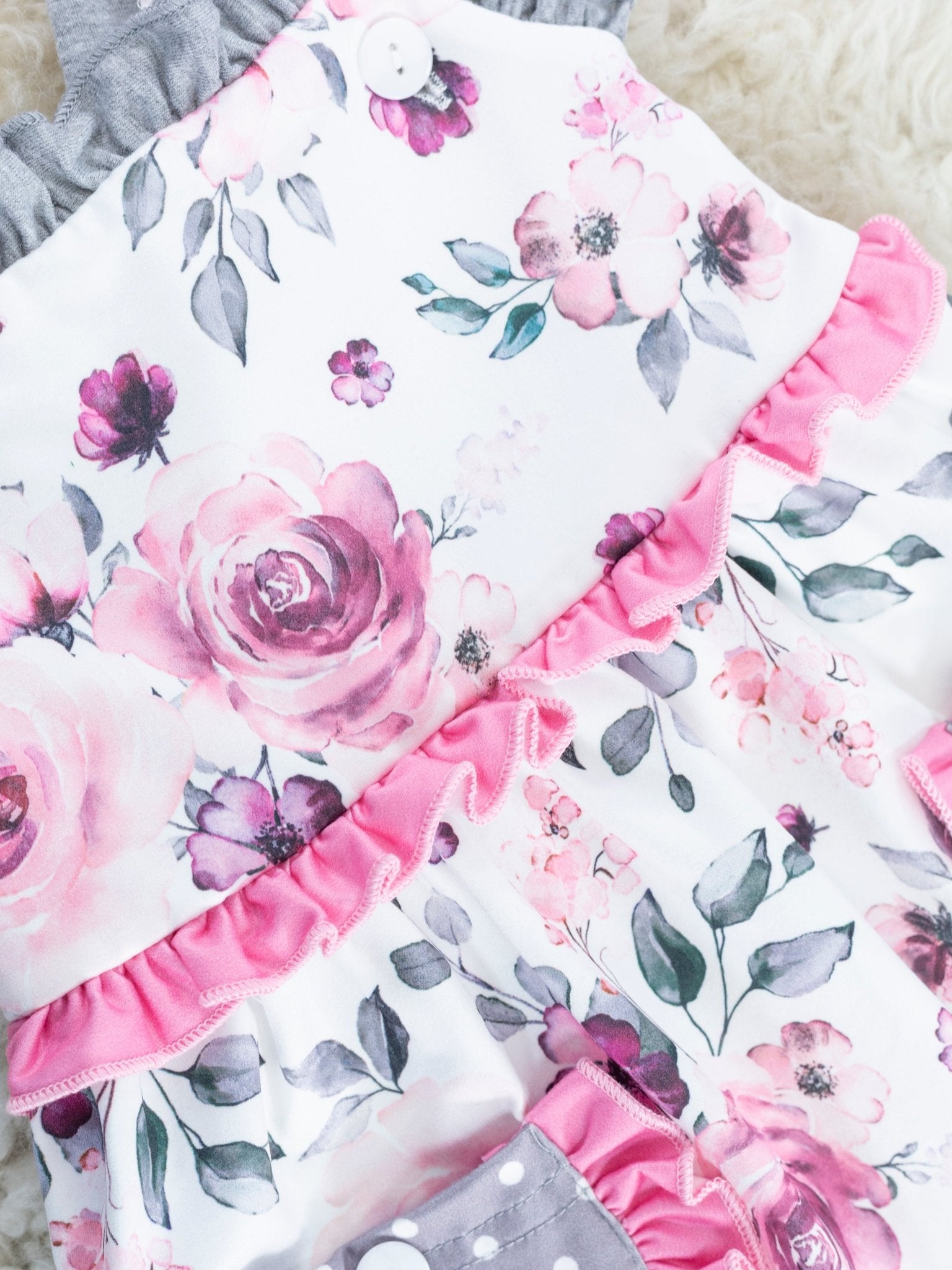 Punch Pink Watercolor Rose Pocket Dress - Marie Nicole Clothing