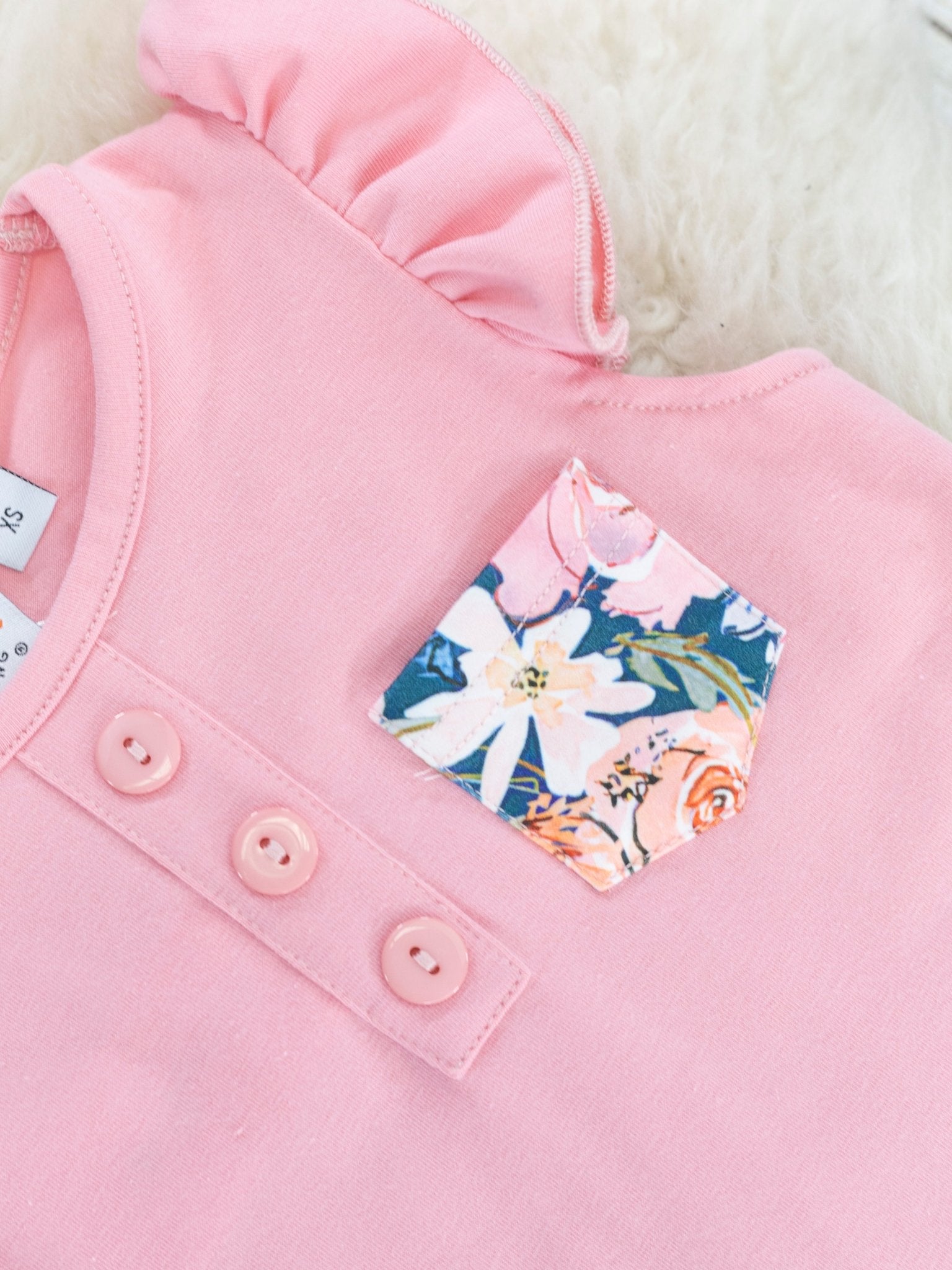 Dusty Rose Watercolor Ruffle Outfit - Marie Nicole Clothing
