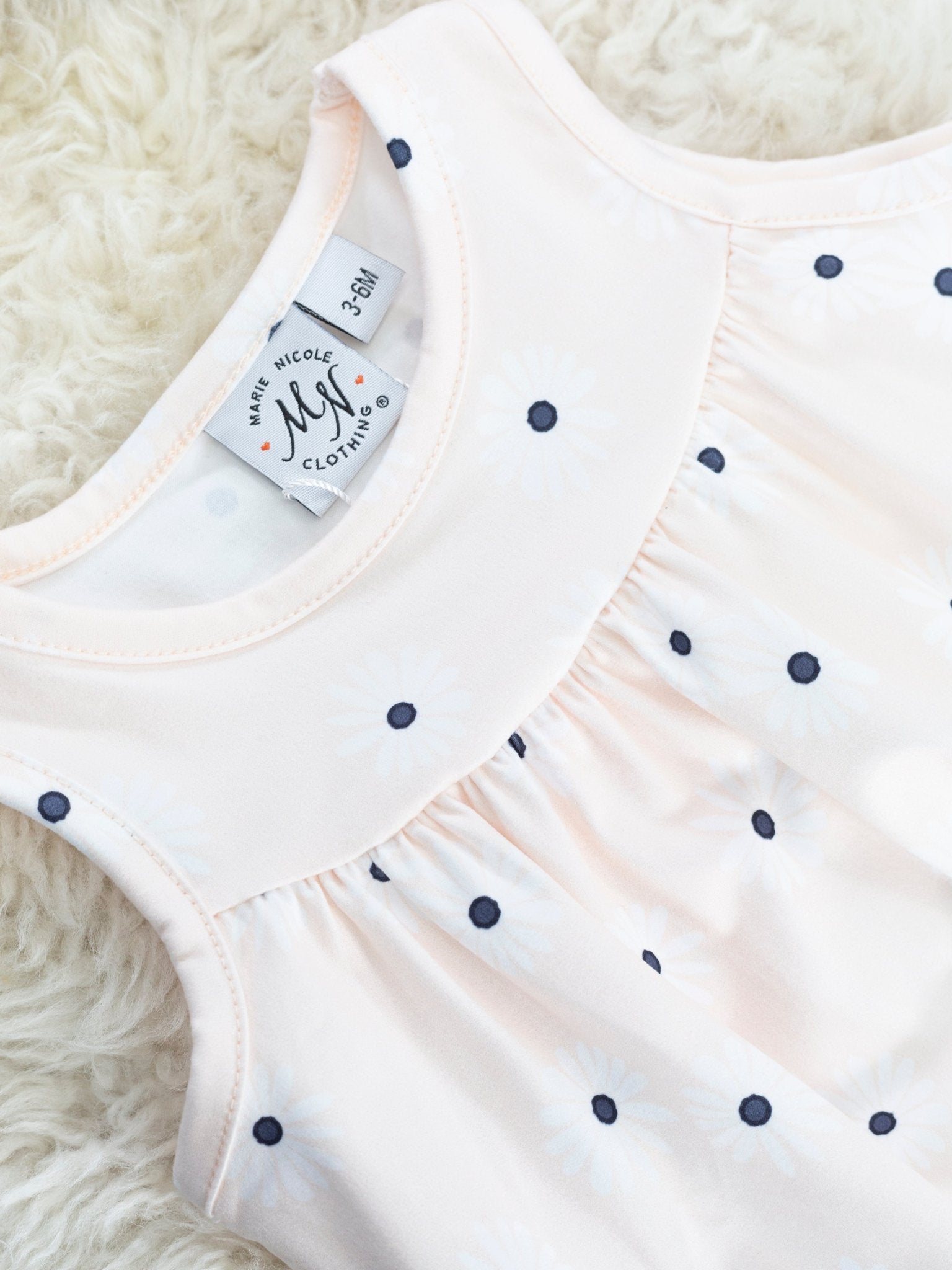 Cream Daisy Tank Bubble Romper - Marie Nicole Clothing