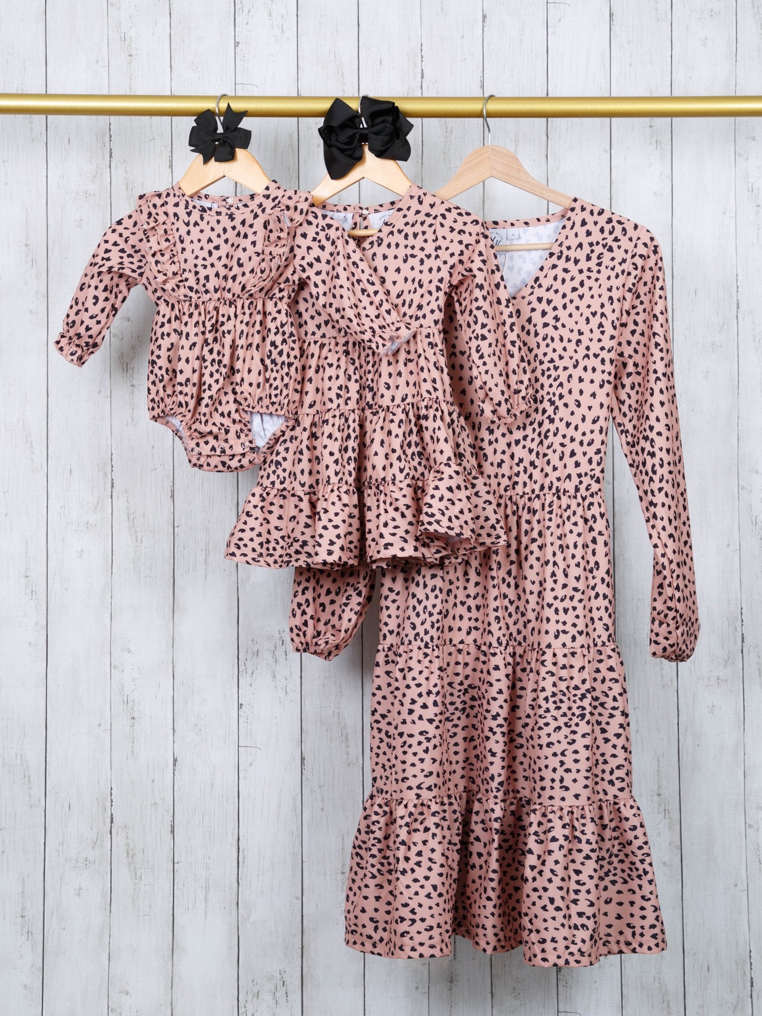 Mom & Me Cheetah Tie Dress & Romper - Marie Nicole Clothing