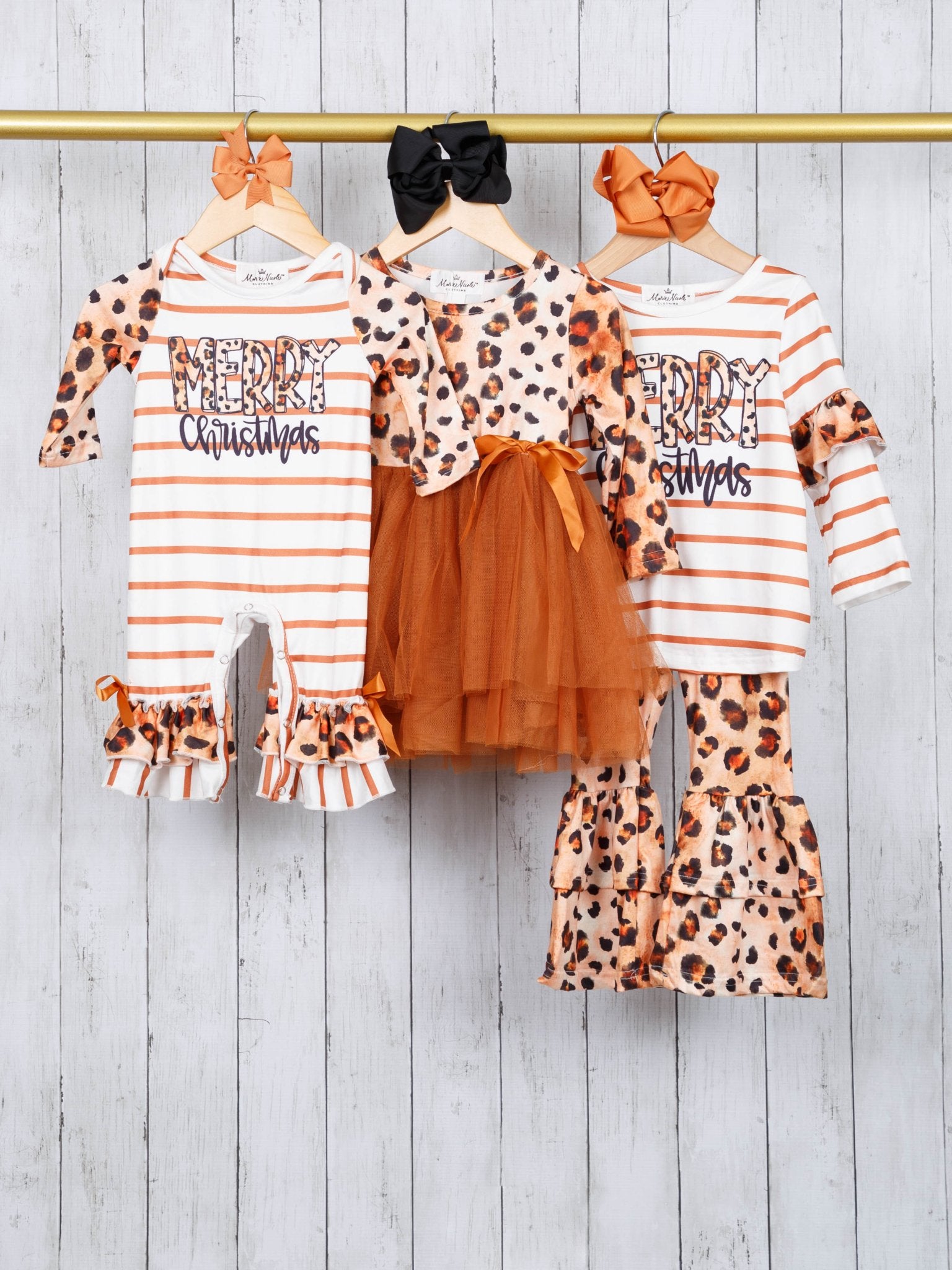 Leopard Tulle Bow Dress - Marie Nicole Clothing