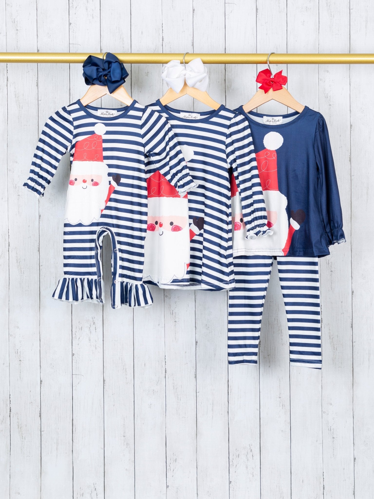 Striped Jolly Santa Tunic Outfit - Marie Nicole Clothing