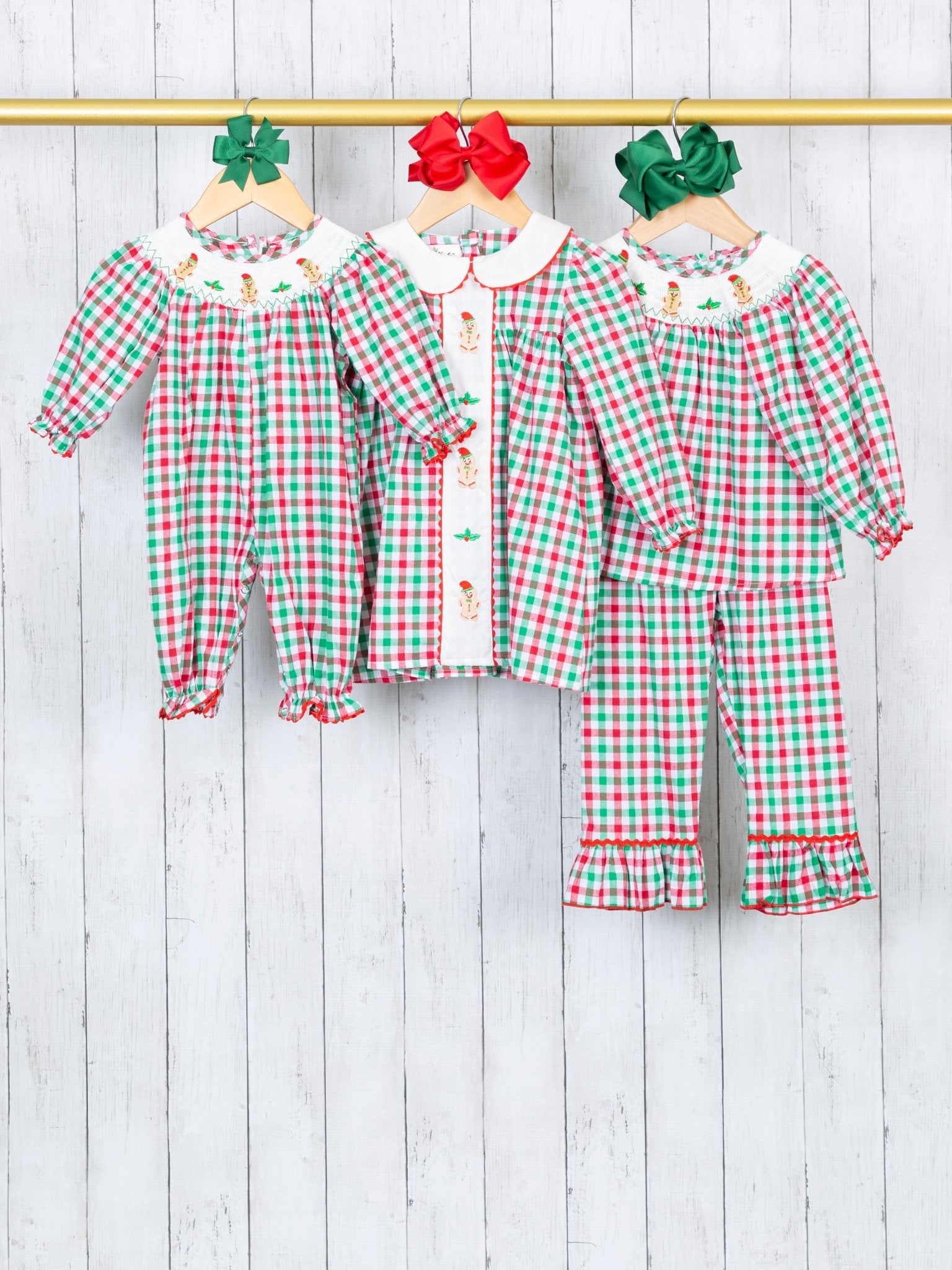 Red & Green Gingerbread Vintage Dress - Marie Nicole Clothing