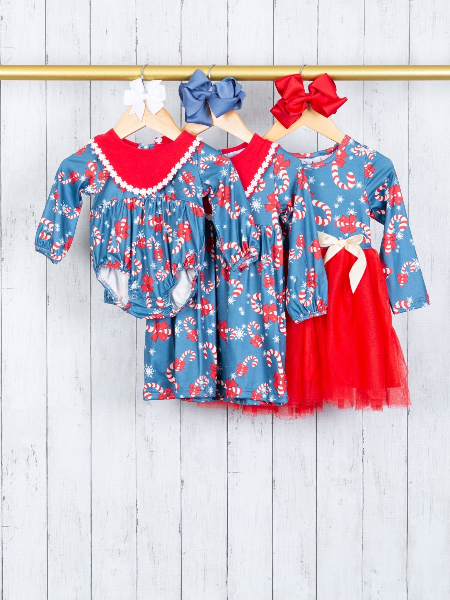 Candycane Vintage Romper - Marie Nicole Clothing