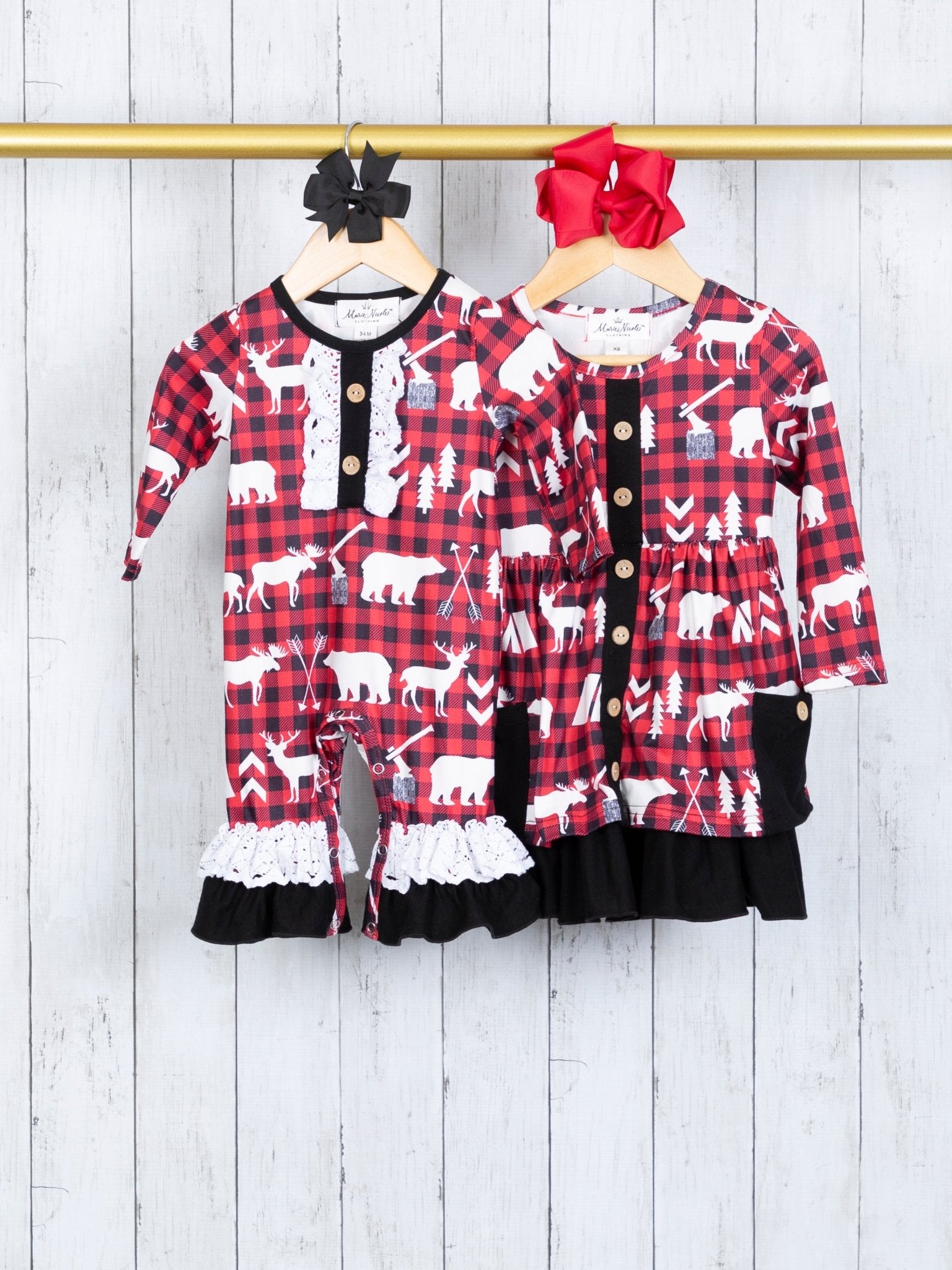 Buffalo Plaid Lumberjack Ruffle Dress - Marie Nicole Clothing