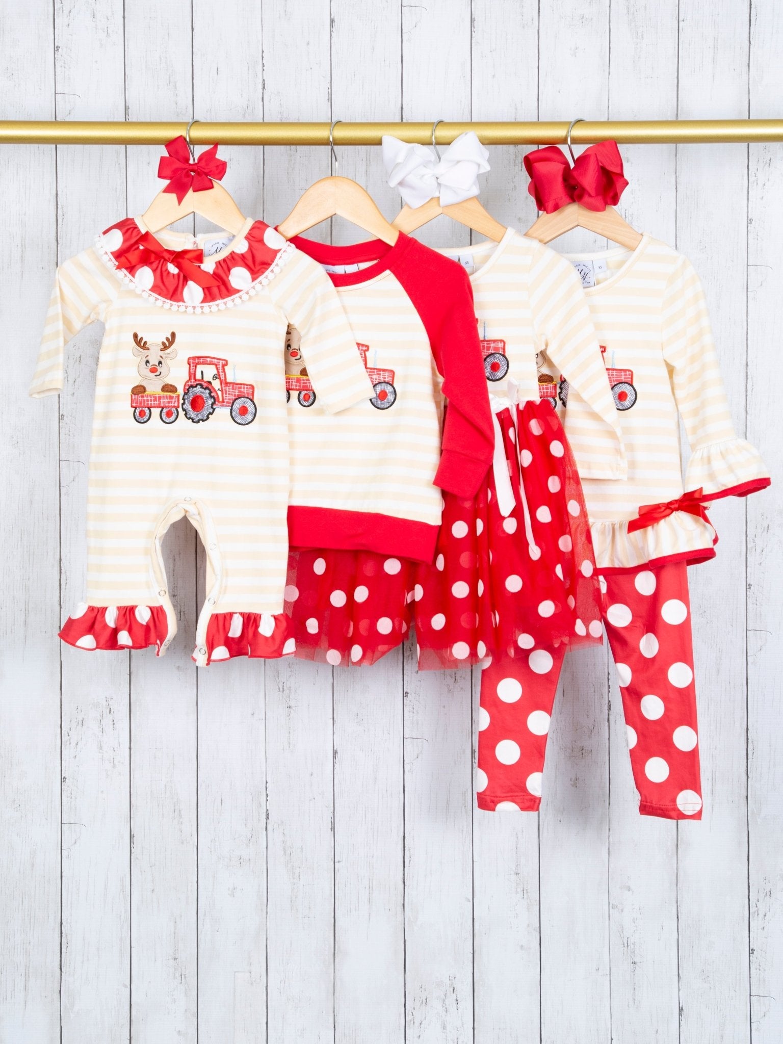 Reindeer Tractor Ruffle Outfit - Marie Nicole Clothing