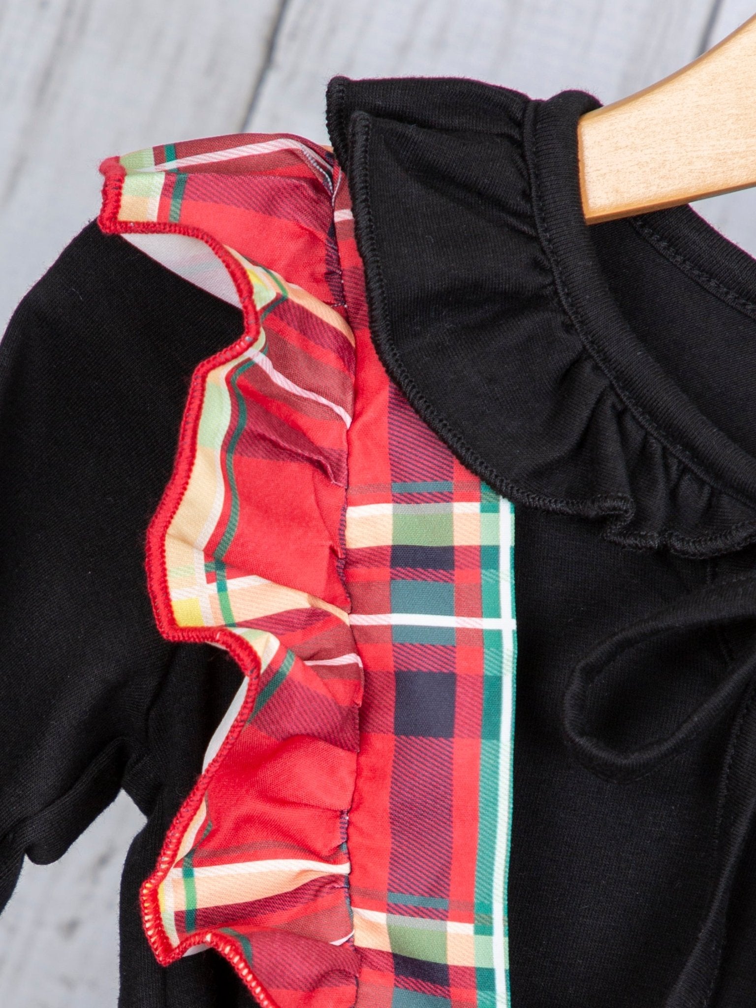 Red & Yellow Plaid Overall Dress Set - Marie Nicole Clothing