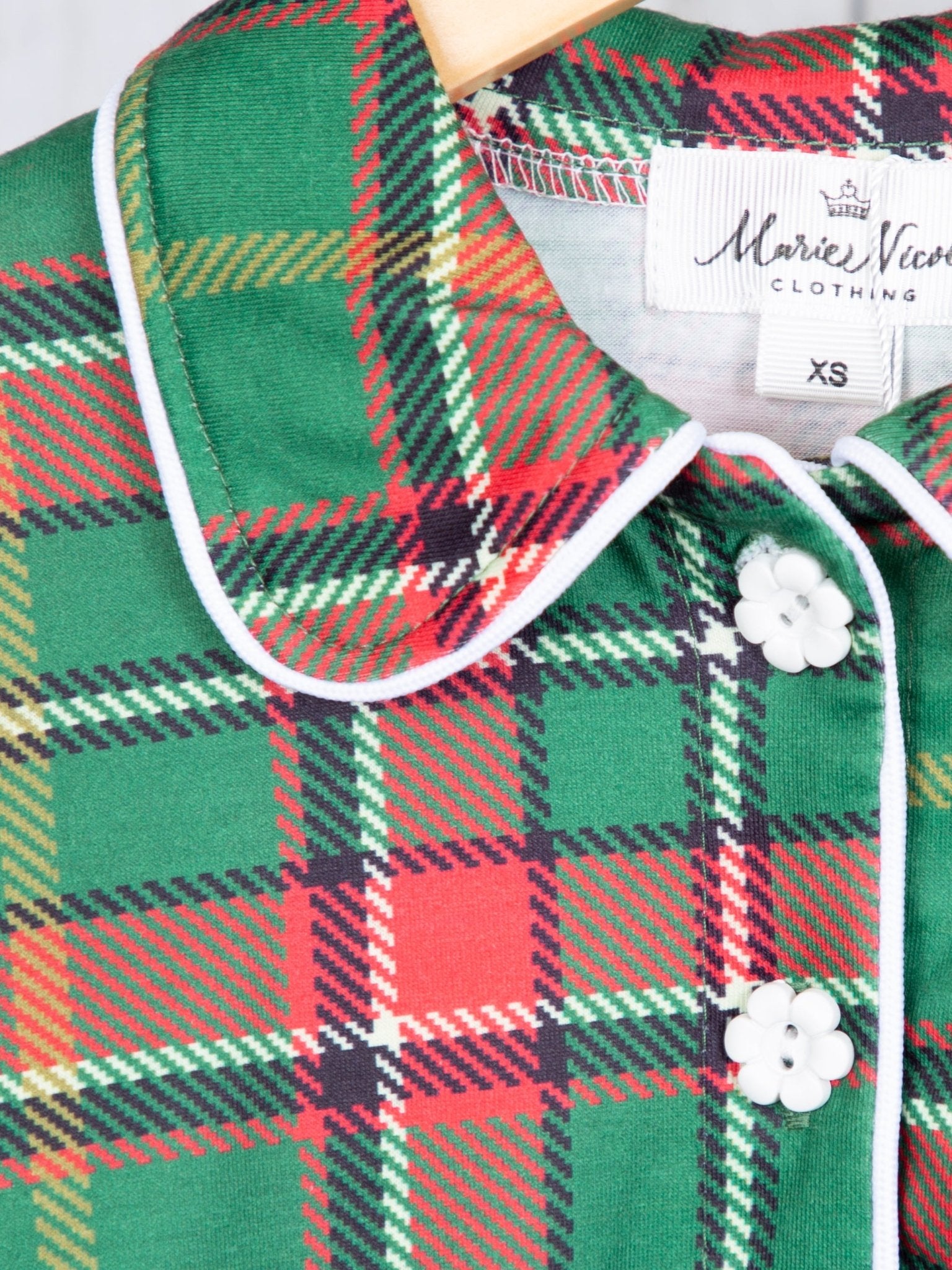 Green & Red Plaid Ruffle Pajamas - Marie Nicole Clothing