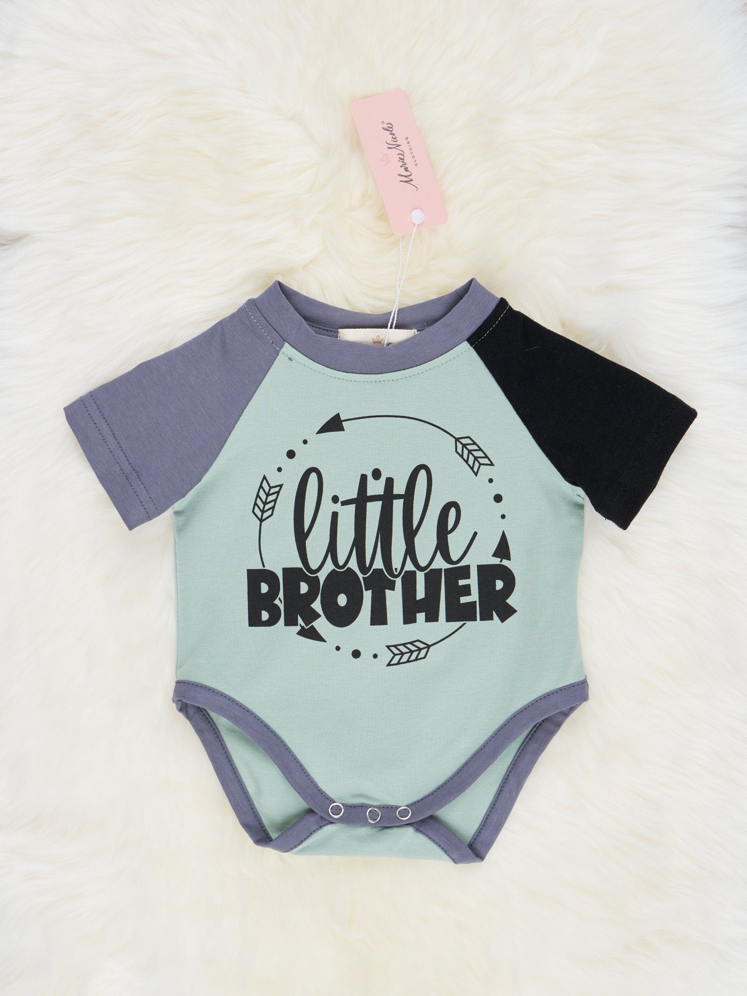 "Little Brother" Raglan Romper - Marie Nicole Clothing