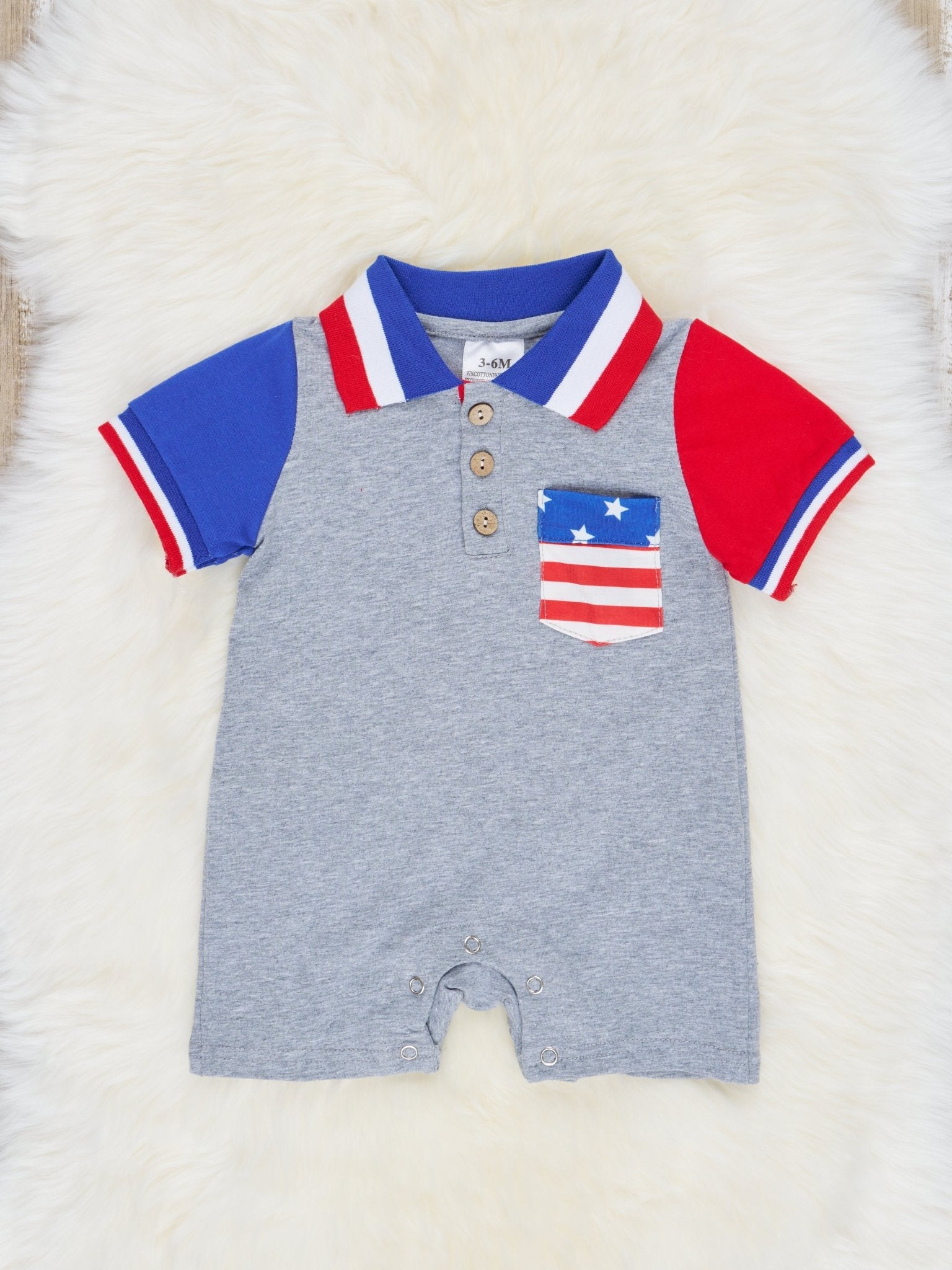 Patriotic Polo Raglan Johnny - Marie Nicole Clothing