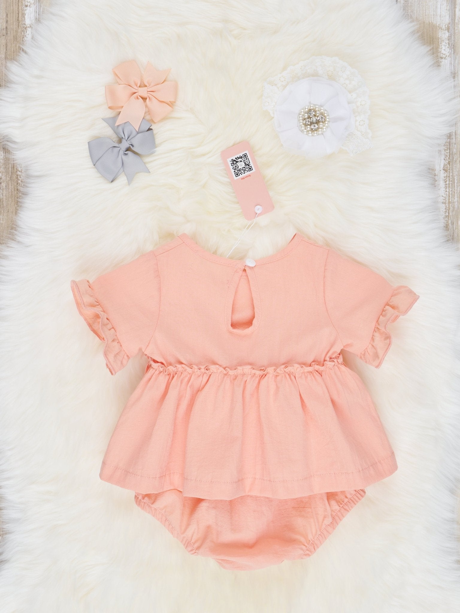 Peach Top & Bloomers Outfit - Marie Nicole Clothing