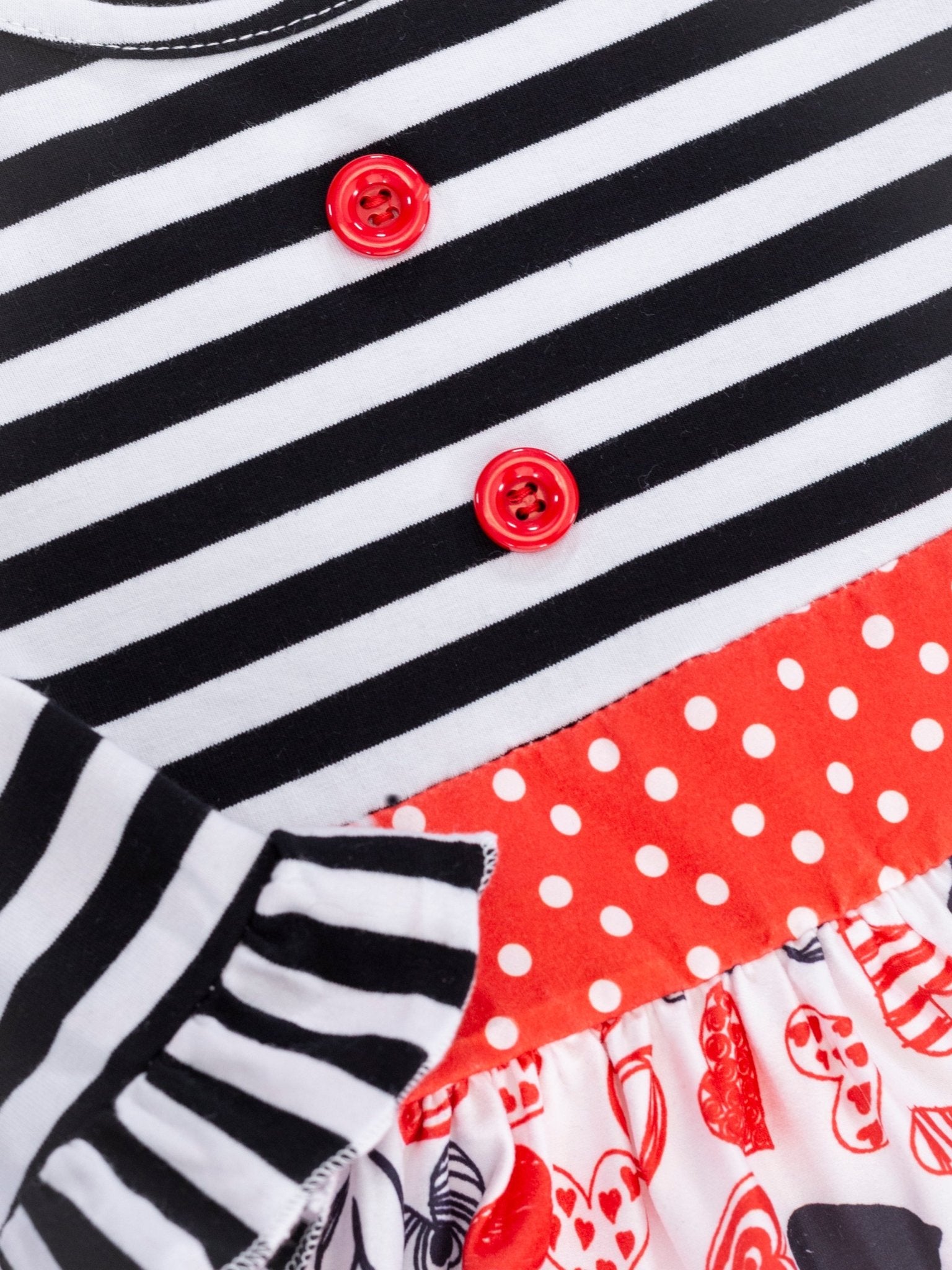 Striped Heart Ruffle Dress - Marie Nicole Clothing