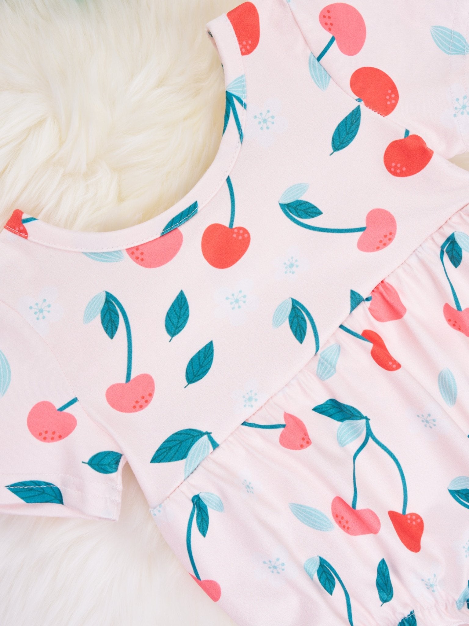 Cherries Ruffle Bubble Romper - Marie Nicole Clothing