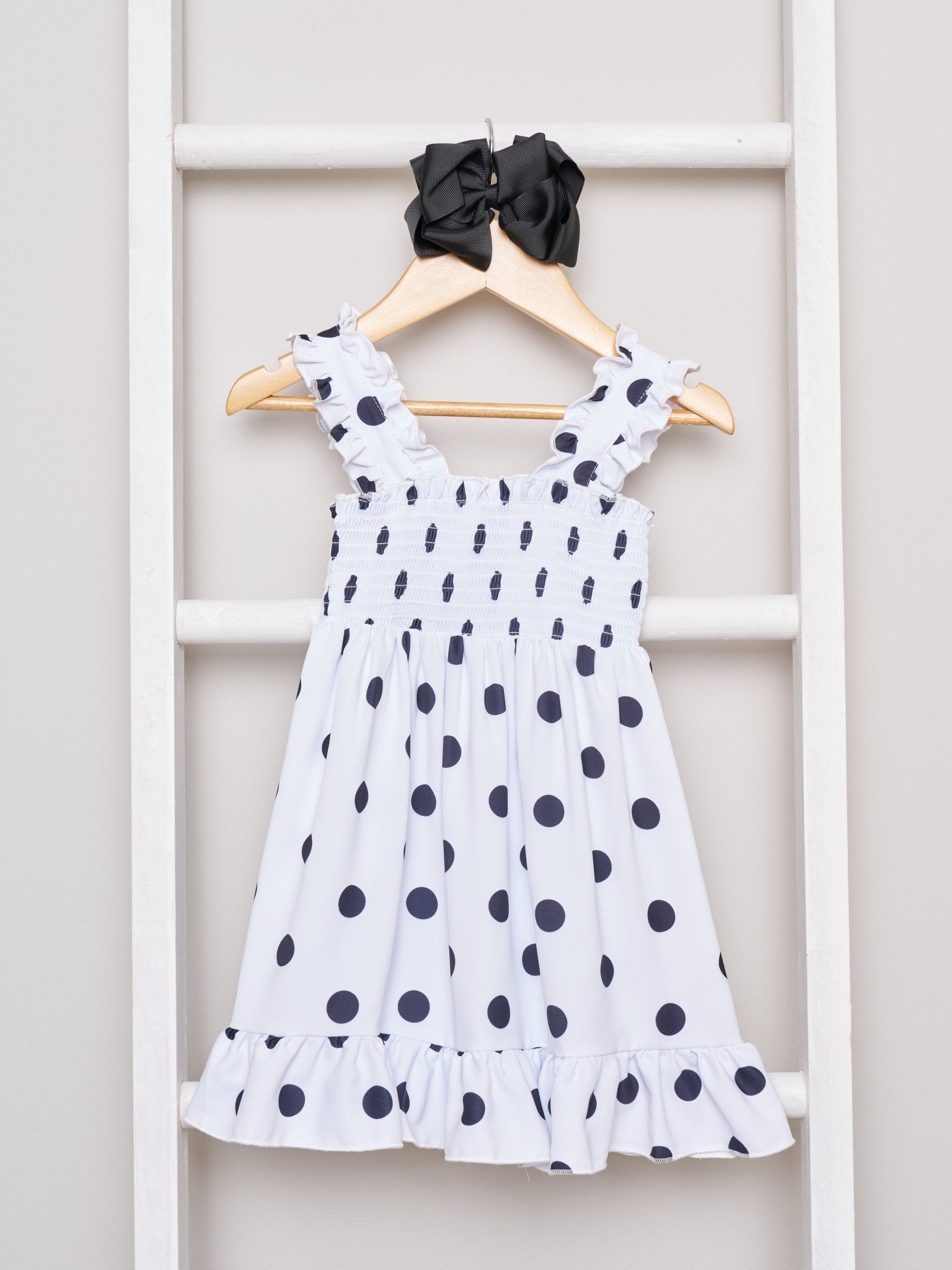 Mom & Me Smocked Polka Dot Dress & Bubble - Marie Nicole Clothing