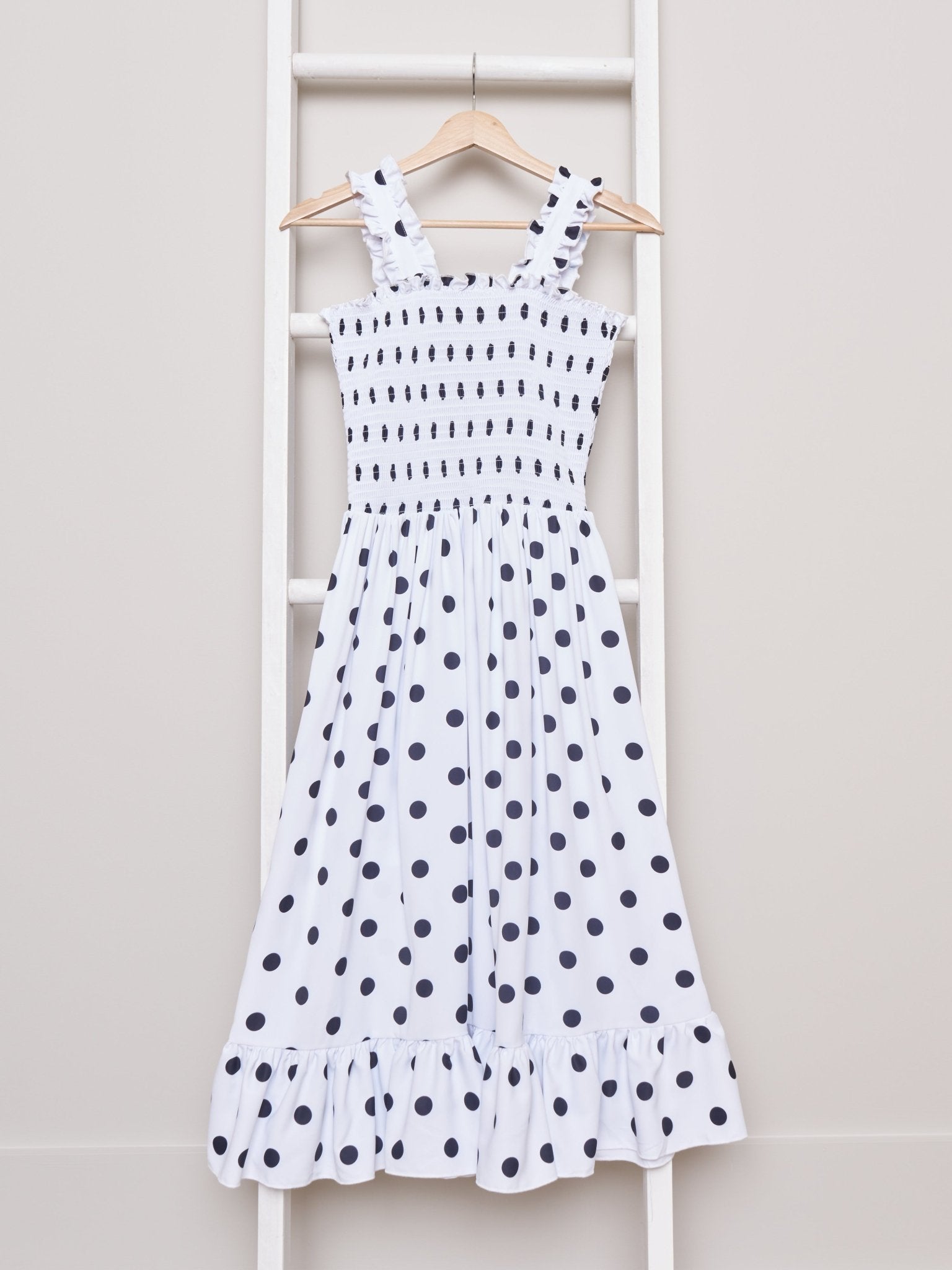Mom & Me Smocked Polka Dot Dress & Bubble - Marie Nicole Clothing