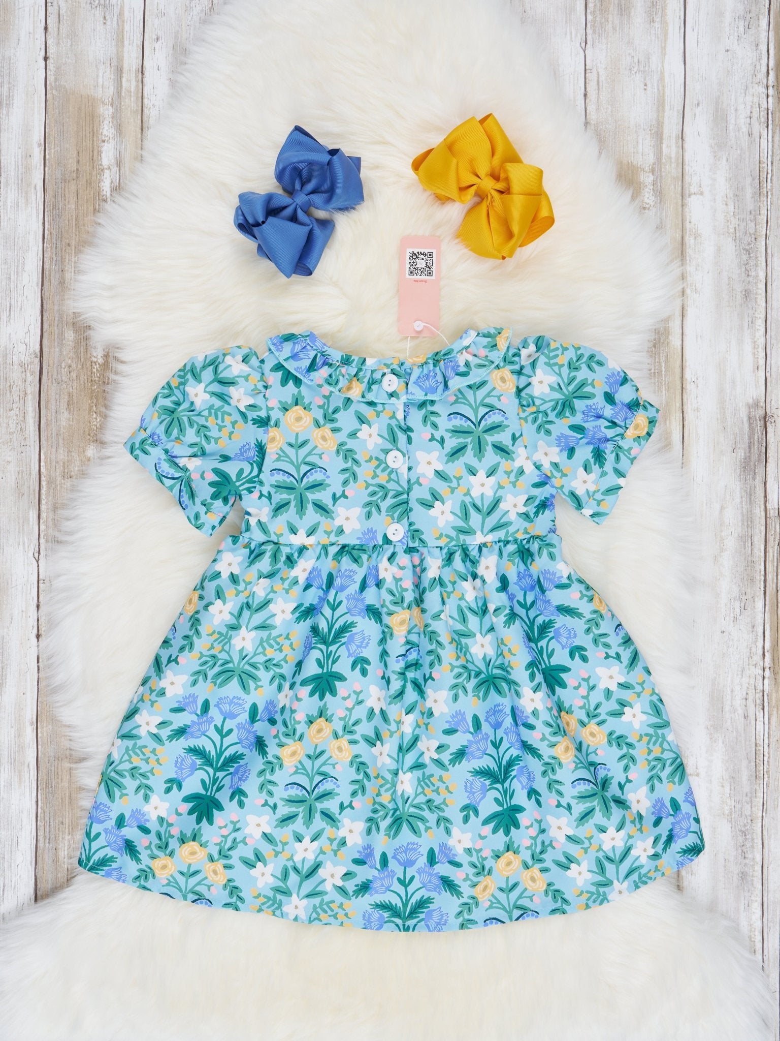 Floral "I Love Mom" Smocked Dress - Marie Nicole Clothing