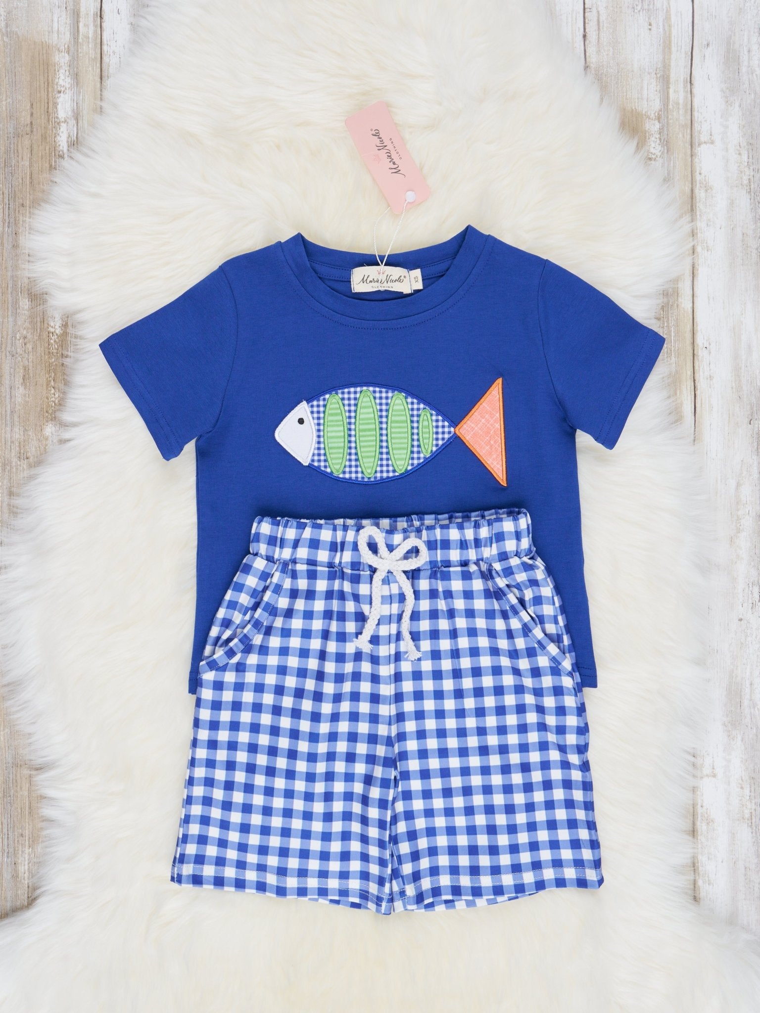 Gingham Fish Outfit - Marie Nicole Clothing