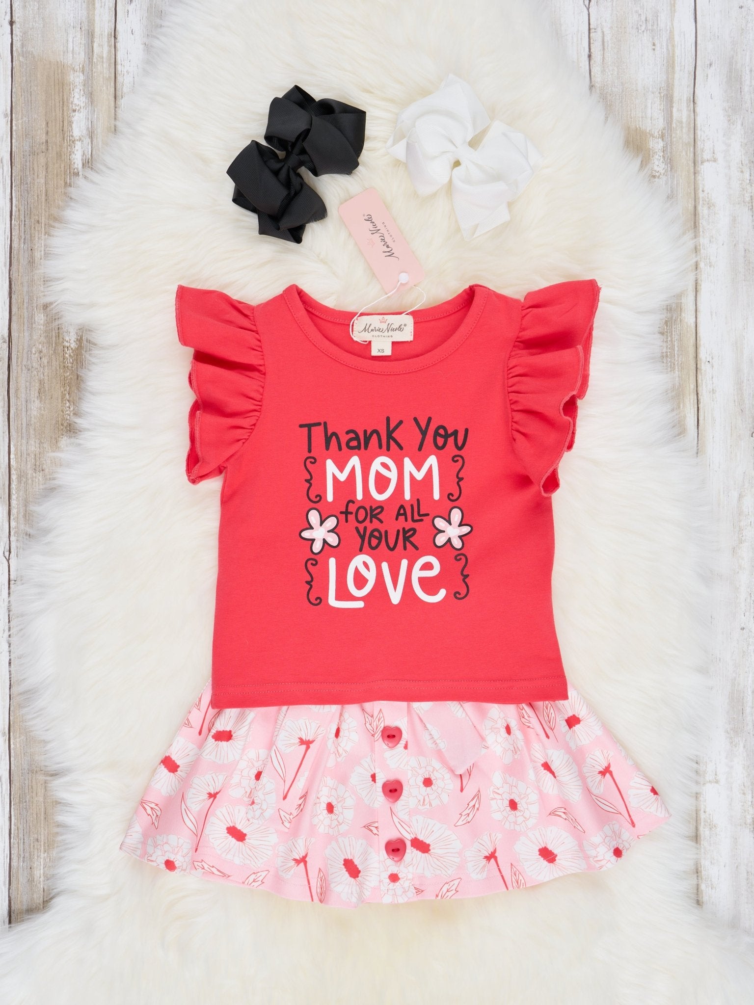 "Thank You Mom" Floral Outfit - Marie Nicole Clothing